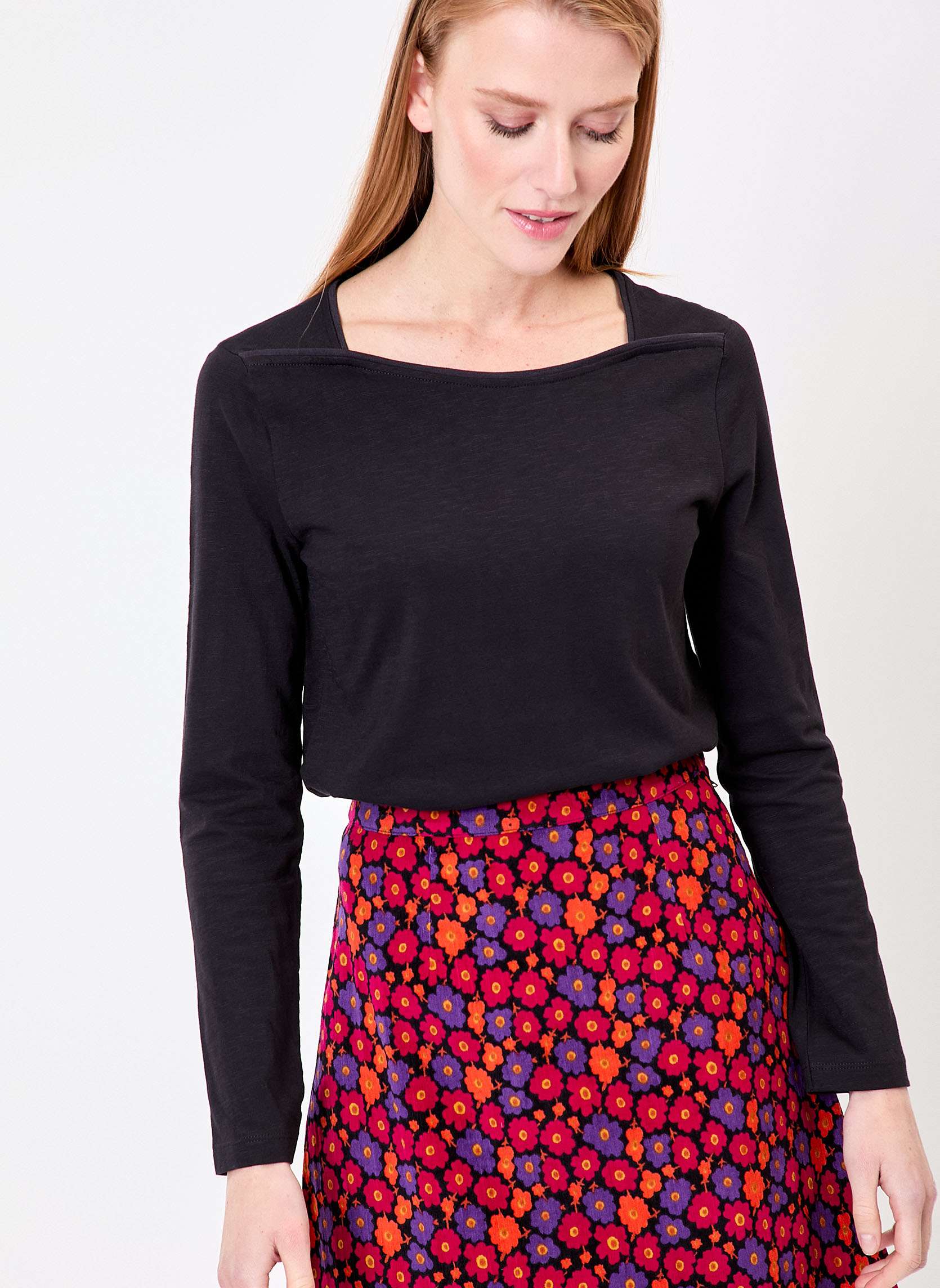 T-shirt uni coton bio col bateau GONDA, LA FIANCÉE
