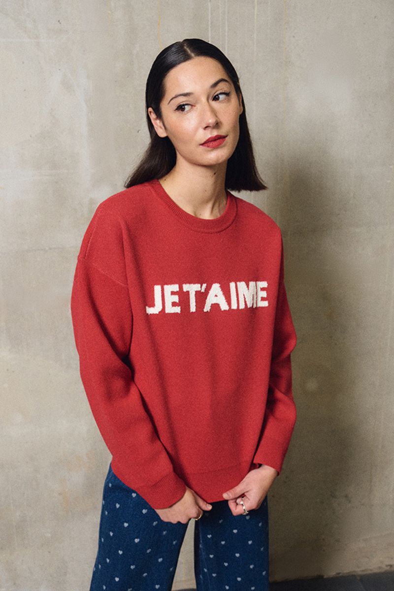Pull en maille, inscription << Je t'aime >>, LILI SIDONIO