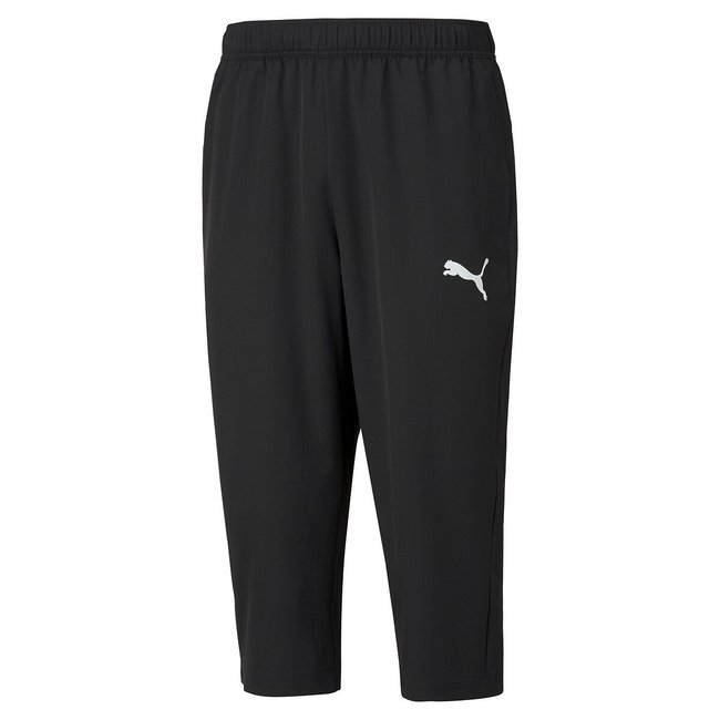 Sport Essential Cropped Trousers with Logo Print, black, PUMA