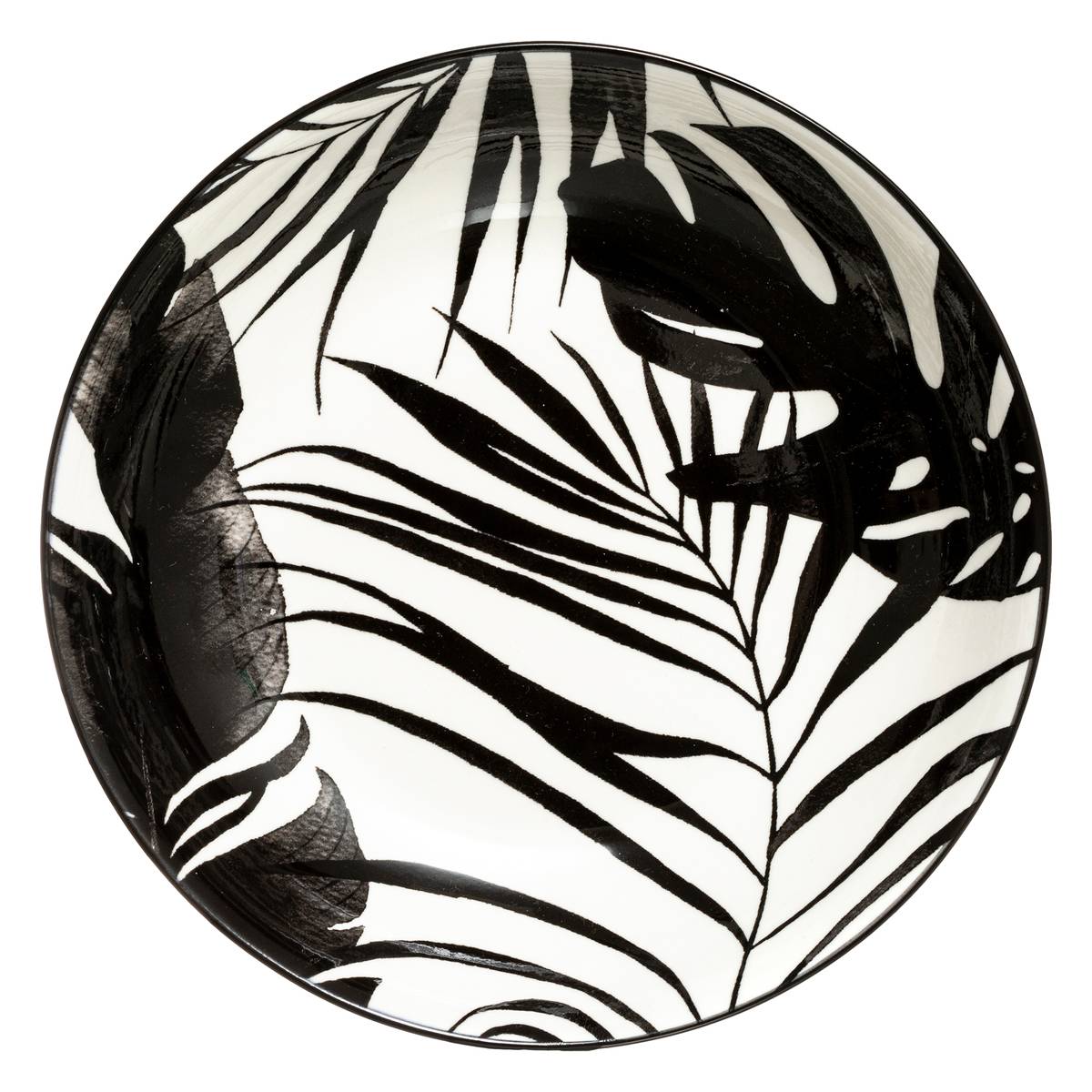 Lot de 6 assiettes en porcelaine PALME, SECRET DE GOURMET