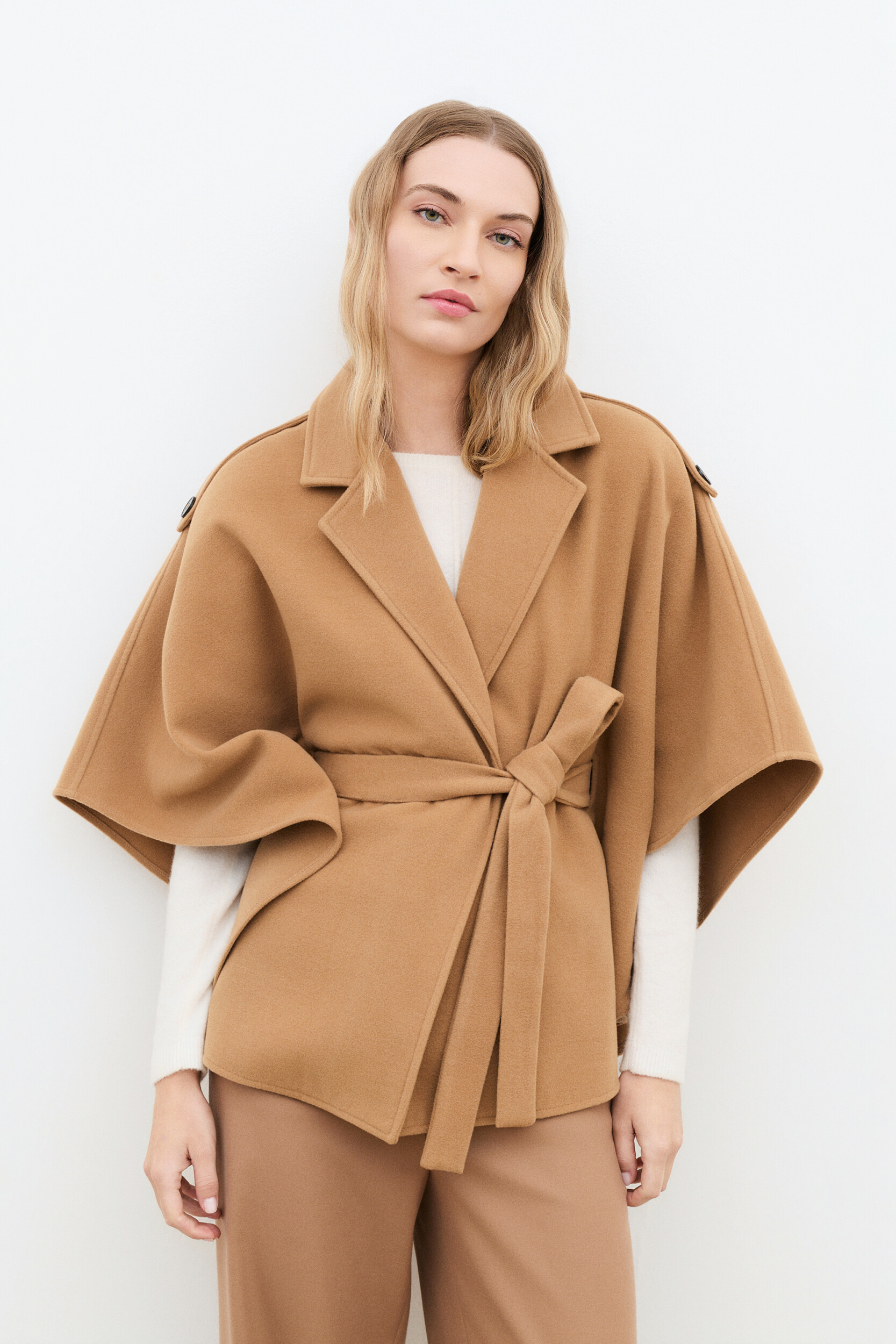 Poncho ceinturé col tailleur HATRENY, CAROLL