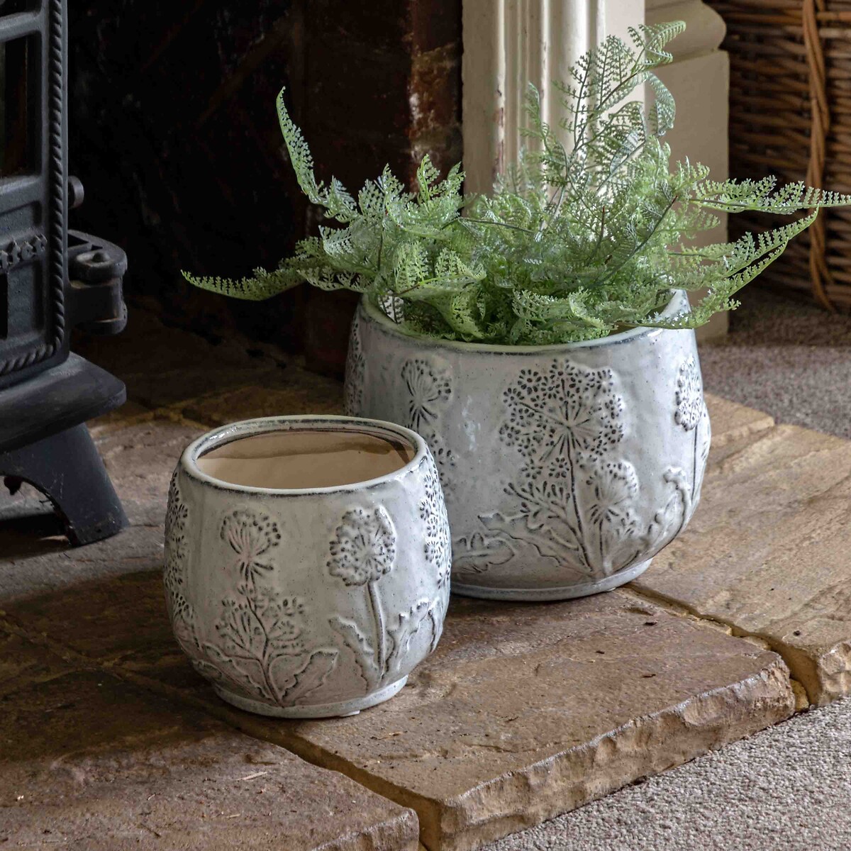 Set of 2 Meadow Floral Planters, ÉDITÉ