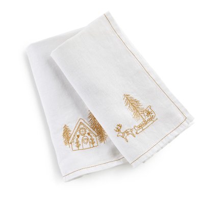 Set of 2 Inari Festive Washed Linen Table Napkins LA REDOUTE INTERIEURS