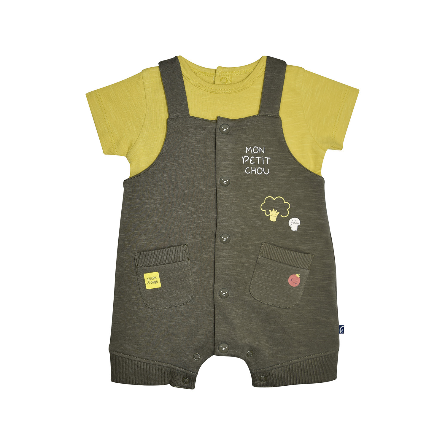 Tshirt salopette nolan maille court naissance, SUCRE D'ORGE