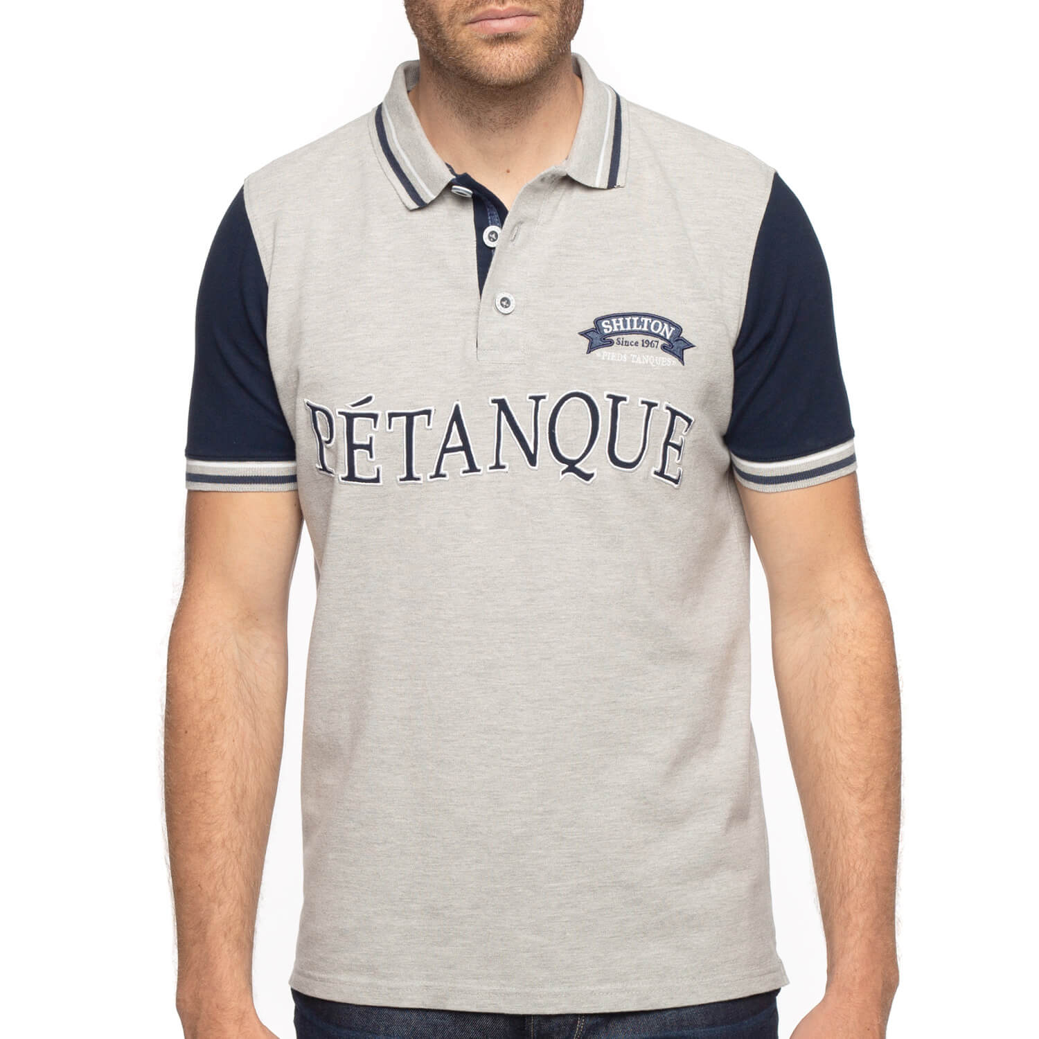 Polo pieds tanqués Gris Chiné sur Shilton : le vêtement Rugby Sportswear !, SHILTON