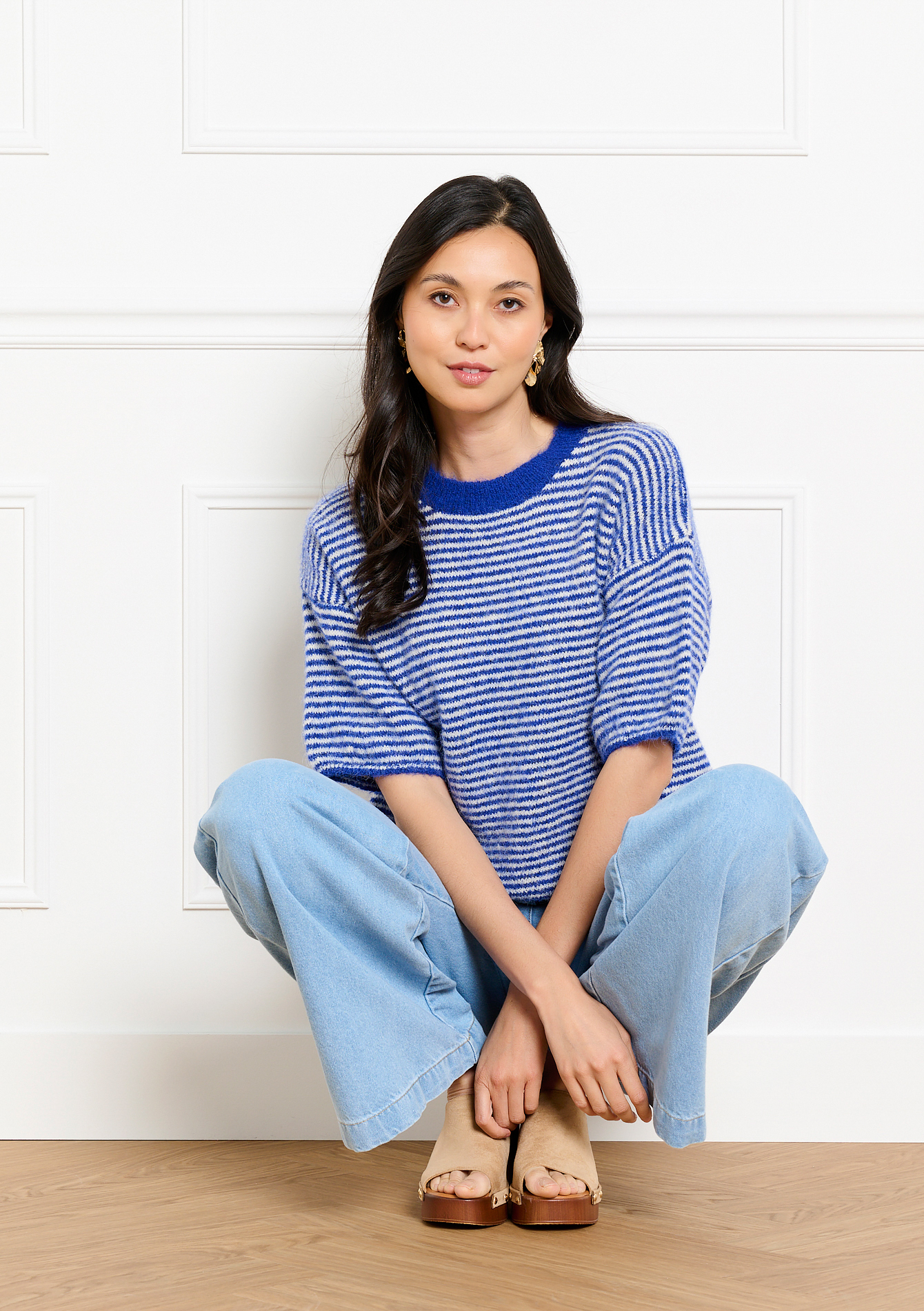 Pull rayé manches courtes, LOLALIZA