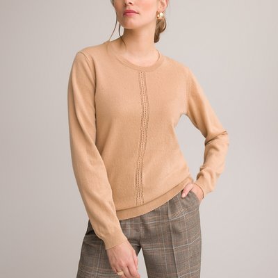 Пуловер из шерсти, круглый вырез, из тонкого трикотажа ANNE WEYBURN