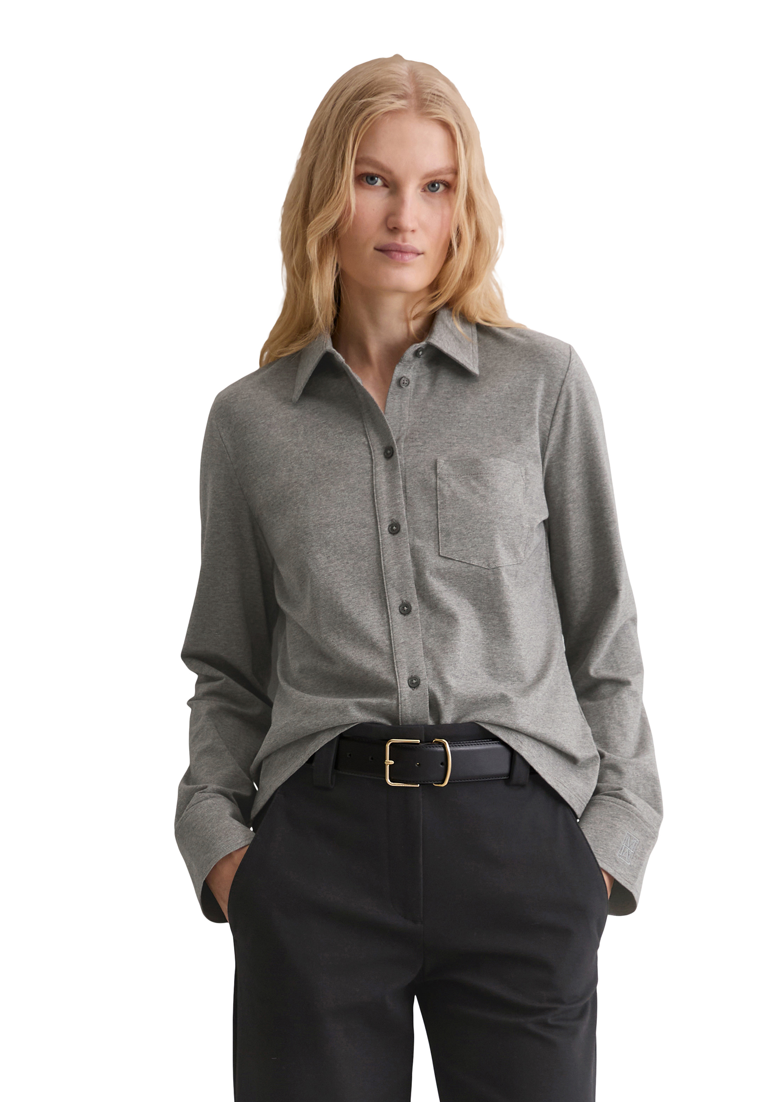 Blouse en jersey regular en coton organique stretch, MARC O'POLO