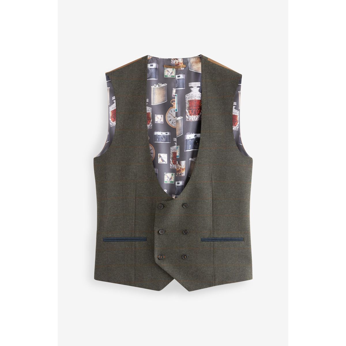 Gilet de costume aux carreaux et liser s Next La Redoute