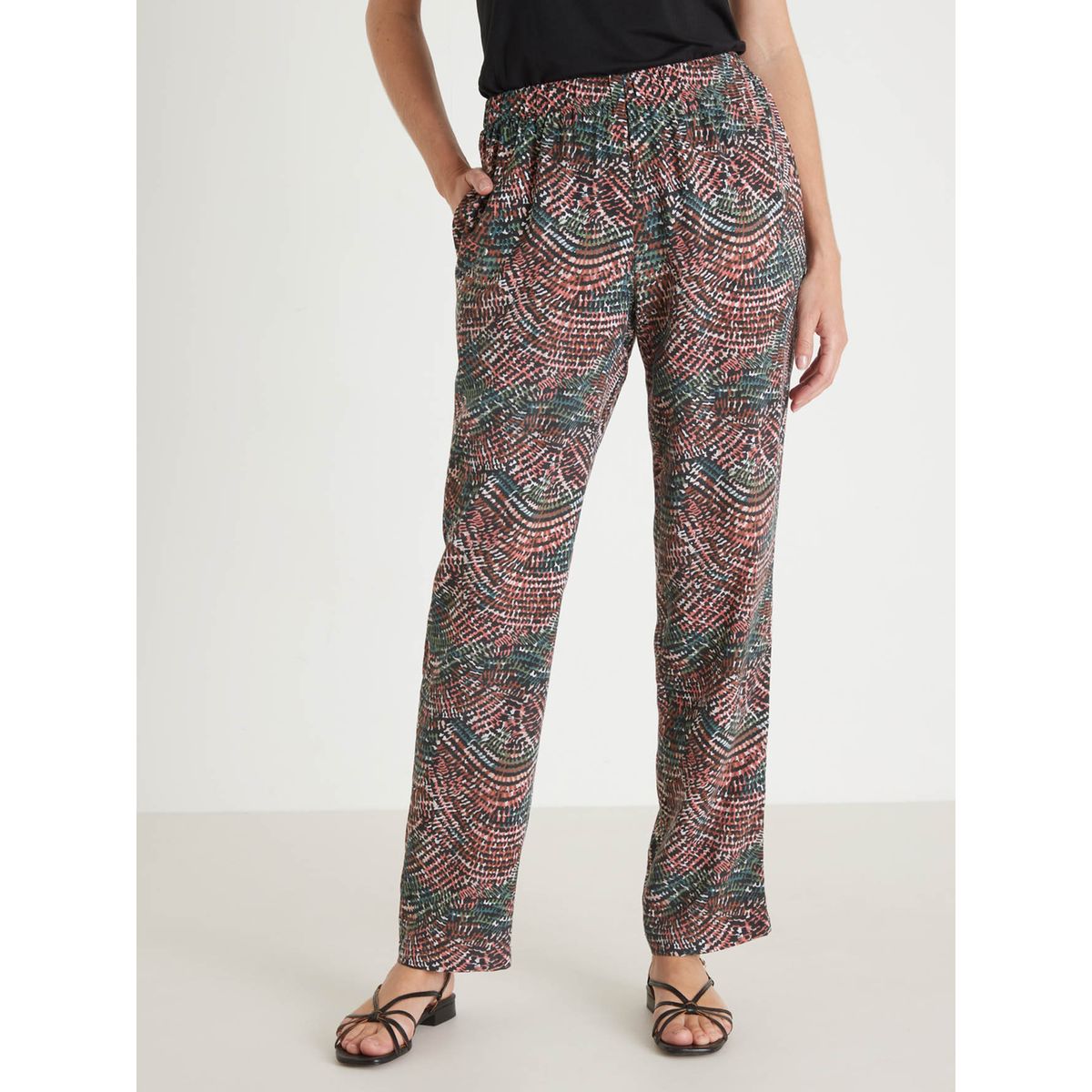Pantalon cr pe fluide femme La Redoute