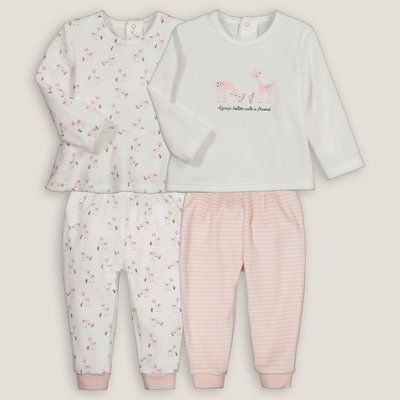 Pack of 2 Pyjamas in Velour with Deer Print LA REDOUTE COLLECTIONS