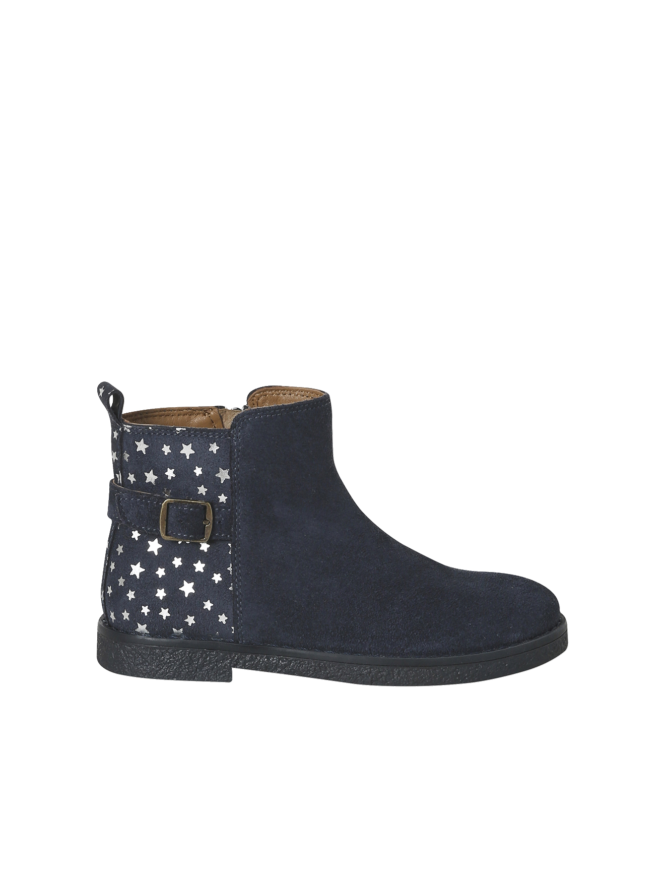 Boots cuir imprimé étoiles, VERTBAUDET