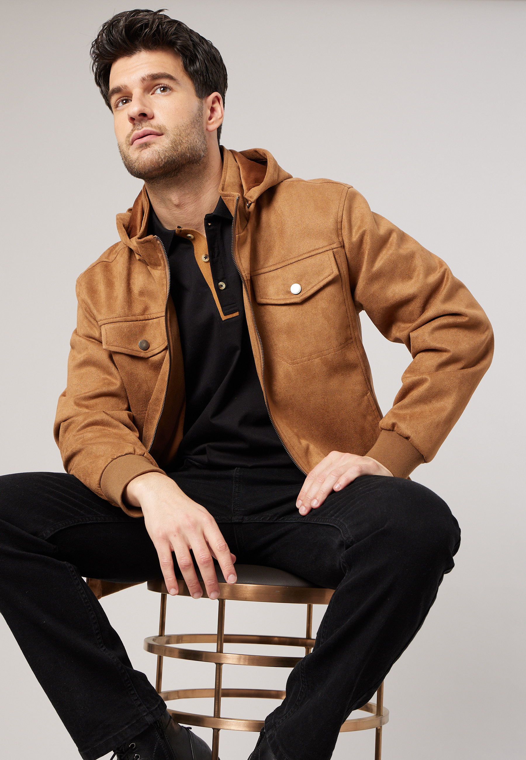 Veste regular homme effet daim OUTRIDER, DEELUXE