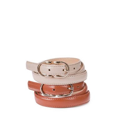 Pack of 2 Slim Belts LA REDOUTE COLLECTIONS