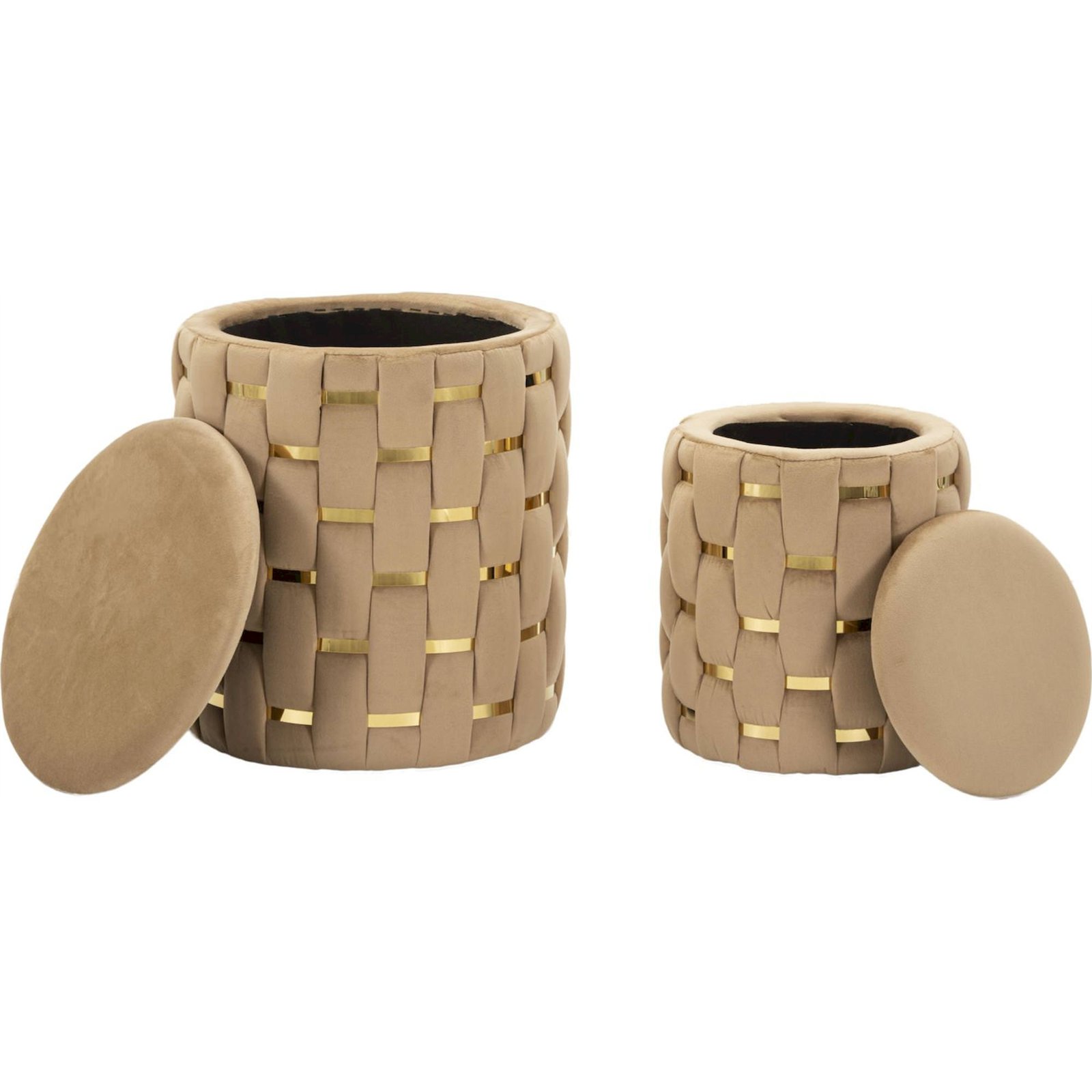 Poufs coffre rembourrés lot de 2 GLAM, RECOLLECTION
