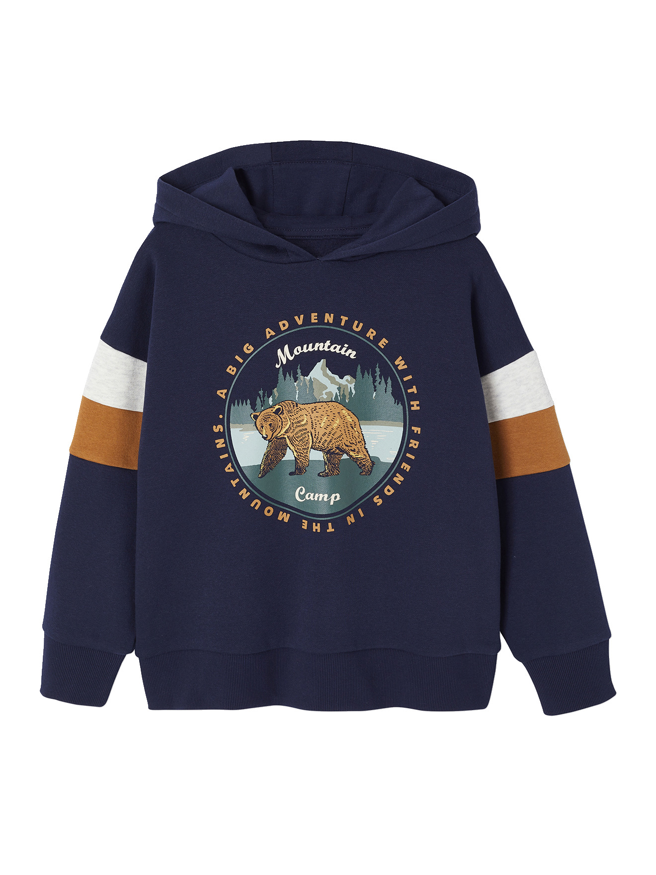 Sweat à capuche motif placé, VERTBAUDET