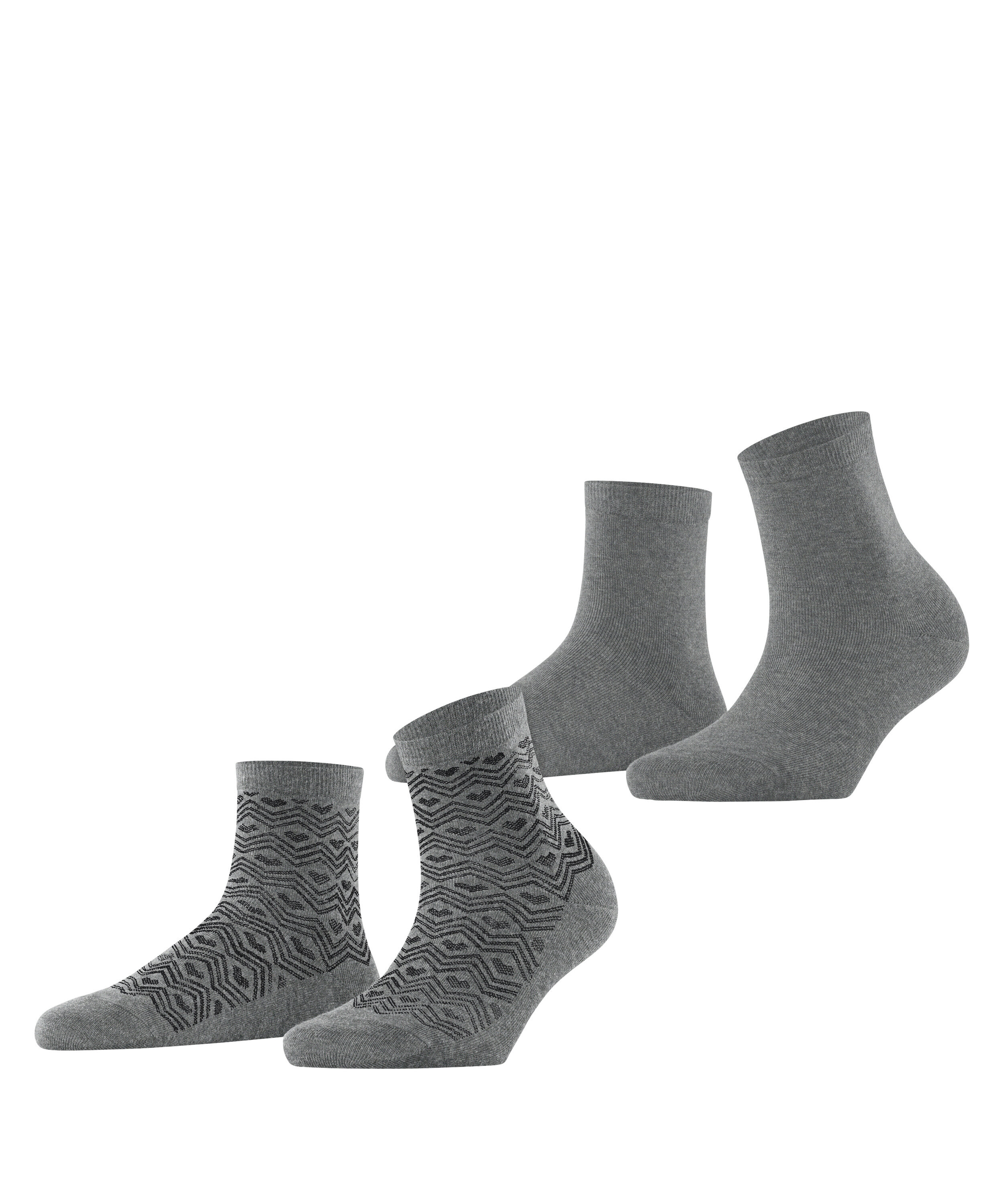 Chaussettes courtes Heart Pattern 2-Pack Semi-opaque, ESPRIT