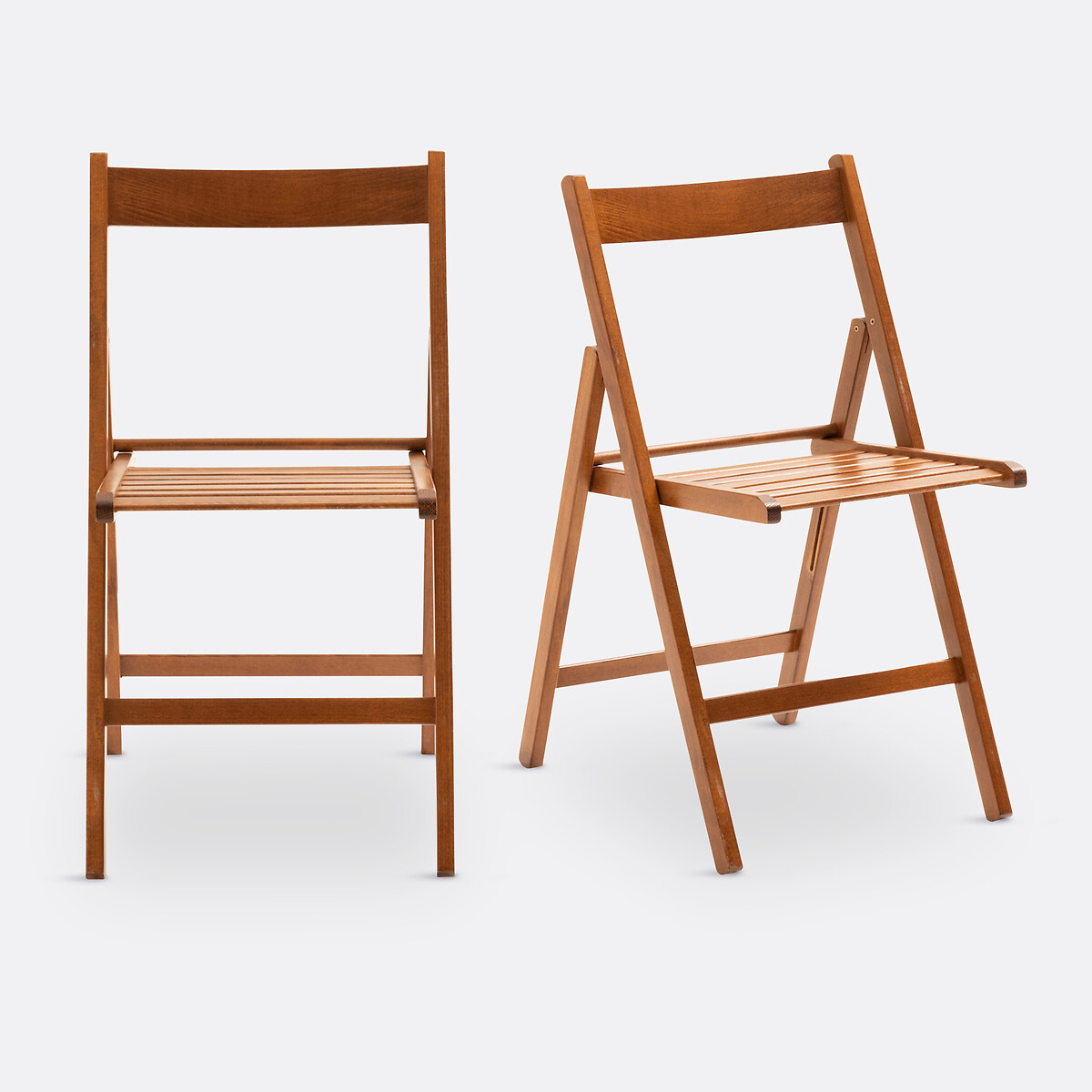 Set van 2 plooibare stoelen, massief beukenhout, Yann