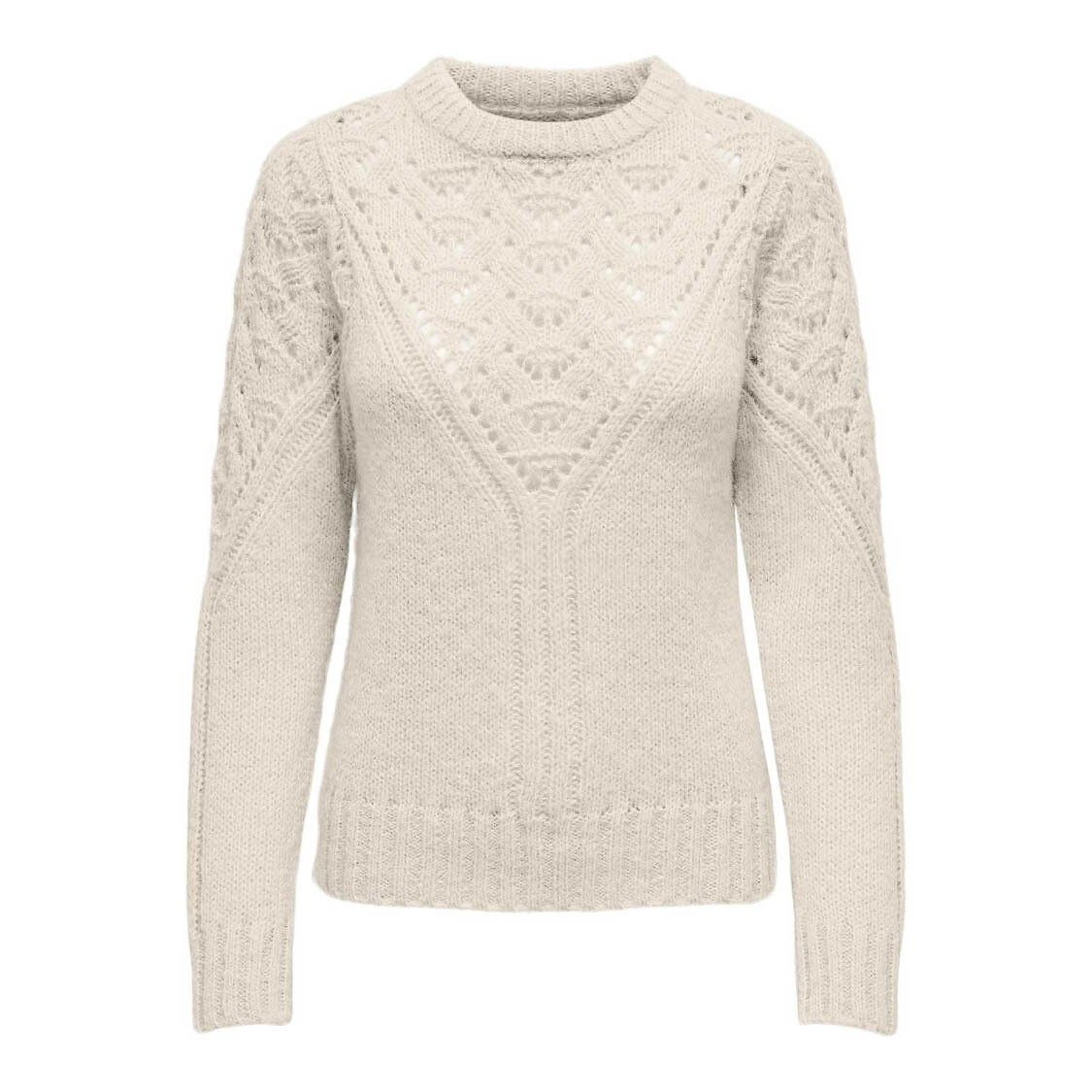 Openwork Knit Jumper with Crew Neck, ONLY