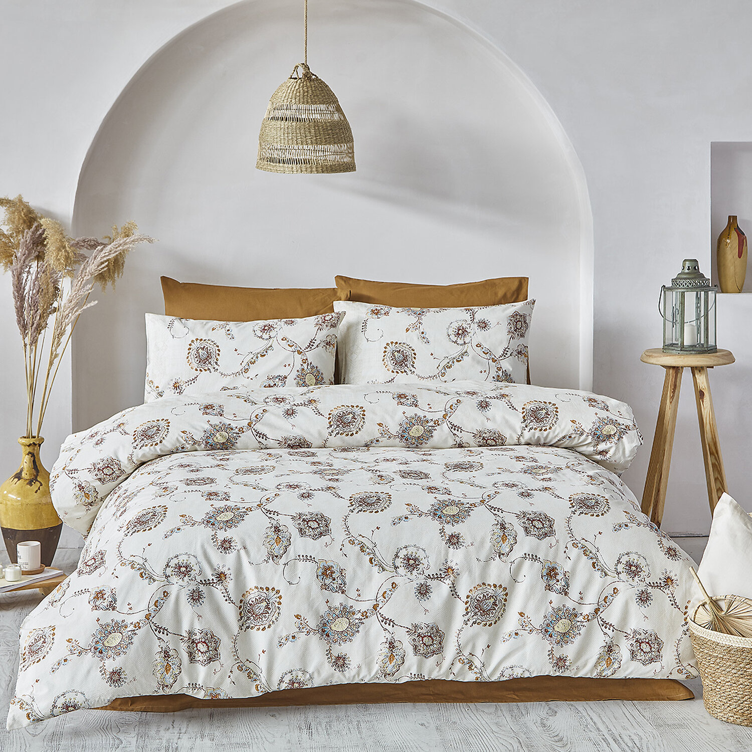 Paure de couette et tai(e) coton imprimé, alesta, C DESIGN HOME TEXTILE