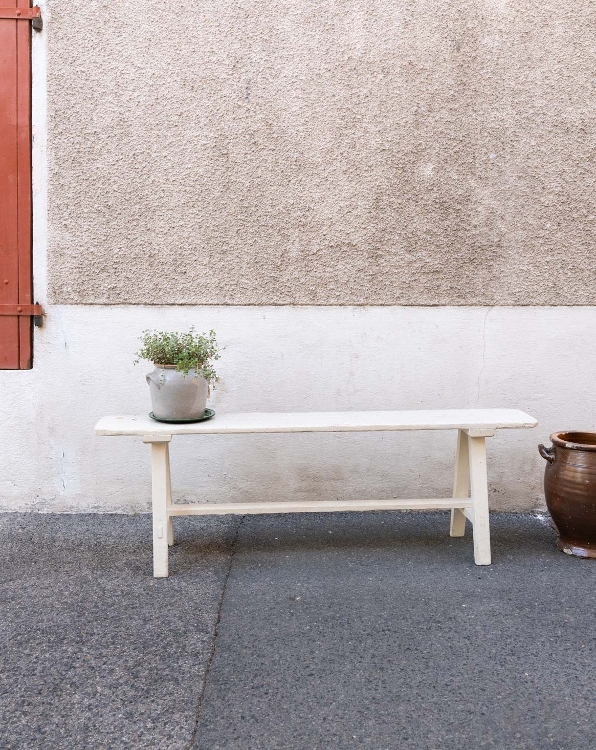 Banc en bois blanc Antoine N°513 - Bon état, DEBONGOUT