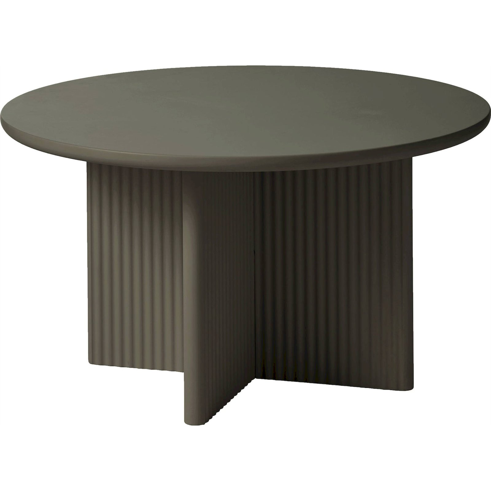 Table basse ronde bois piètement croisé, RECOLLECTION