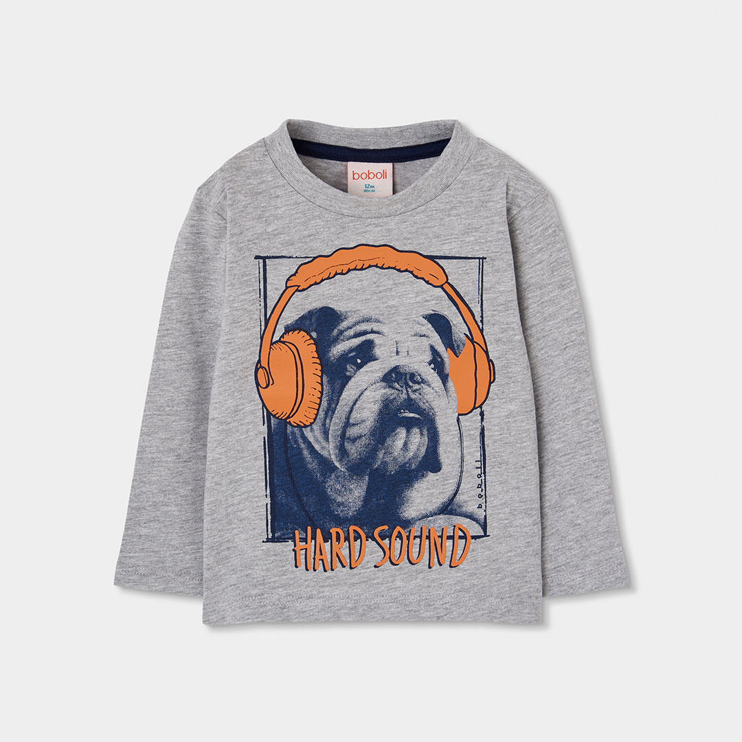 T-shirt garçon maille imprimé chien, BOBOLI