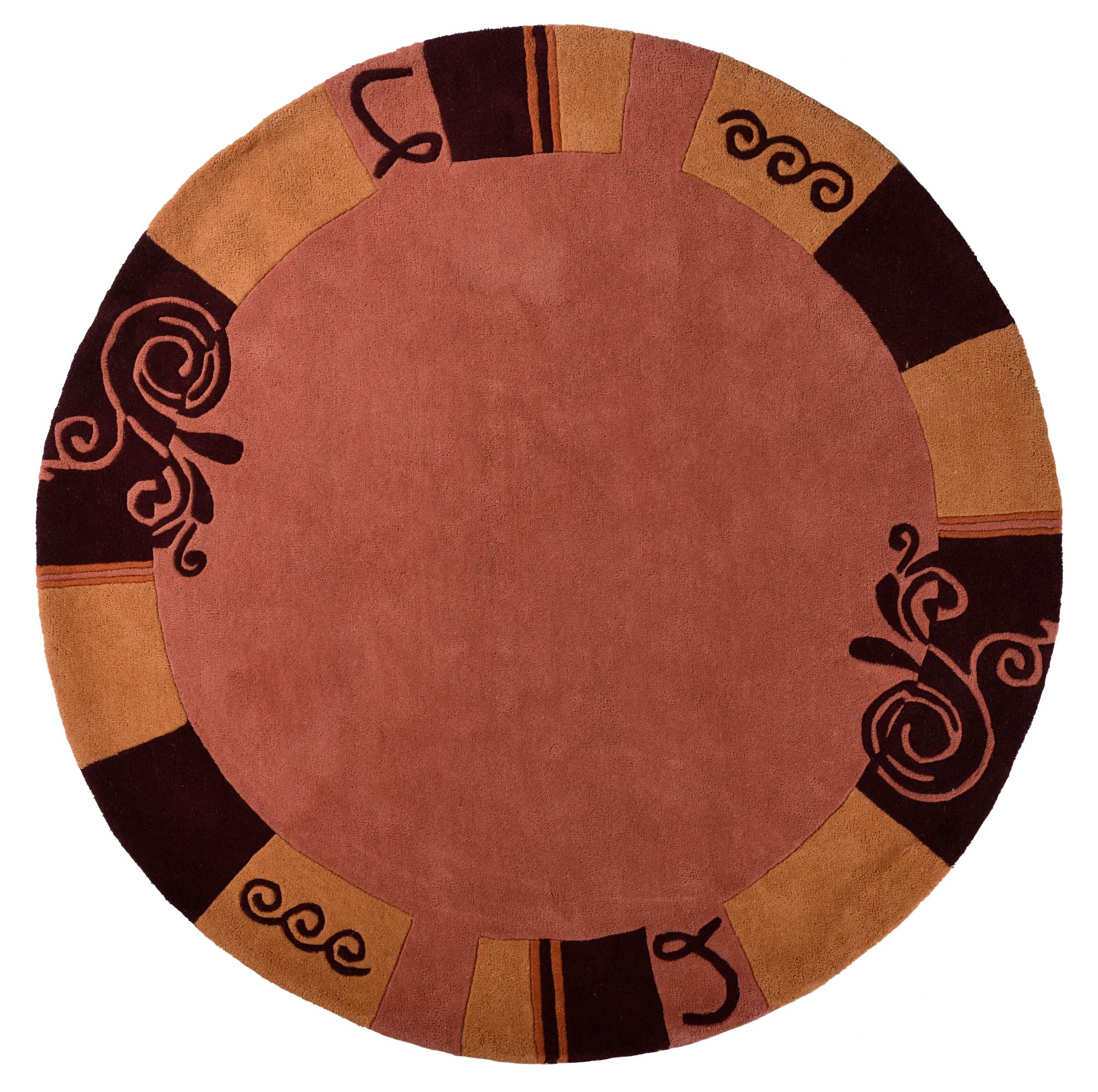 Tapis salon Hawai tufté main en laine rond, THEKO