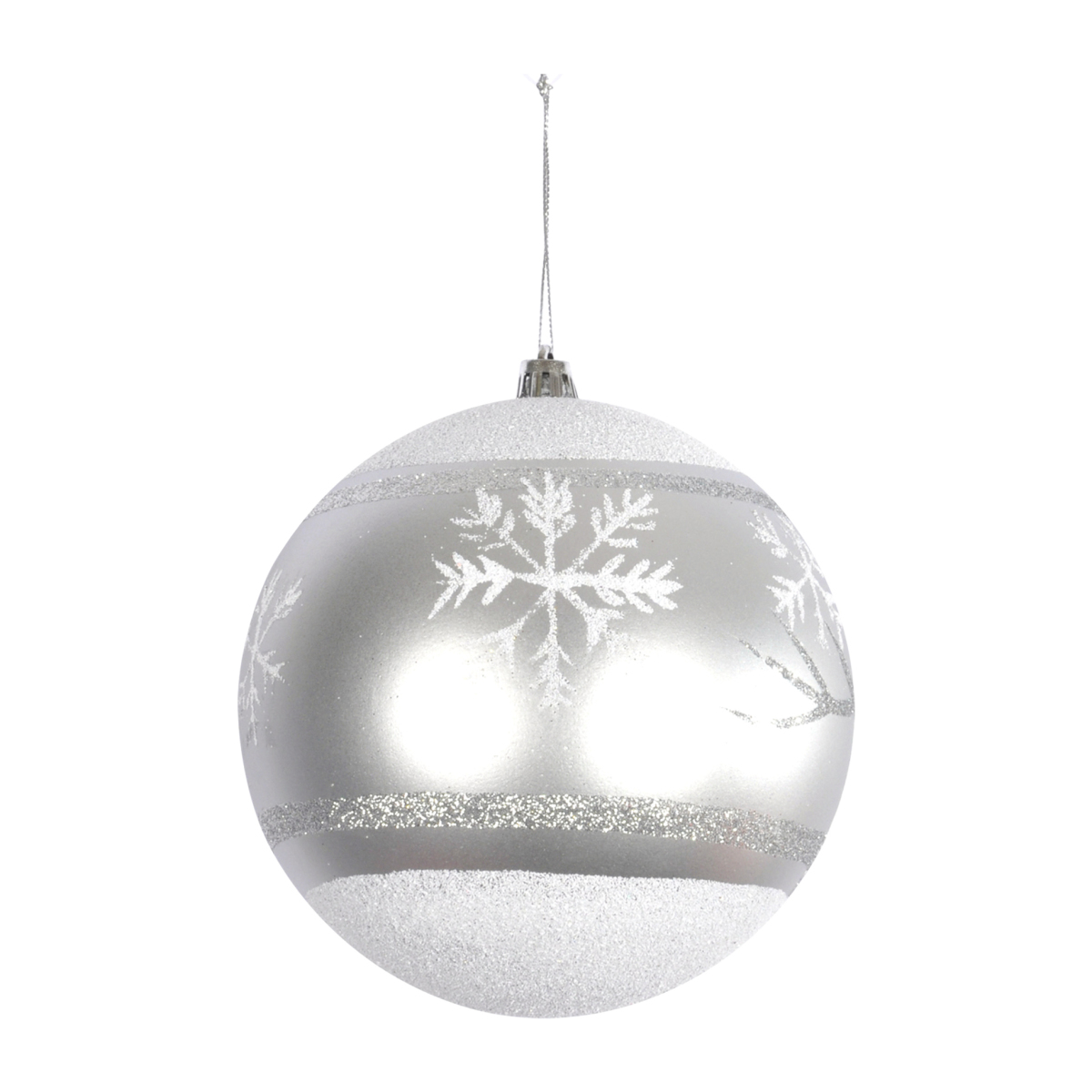 Boule de Noël Argent Décorée de Flocon, EDEN