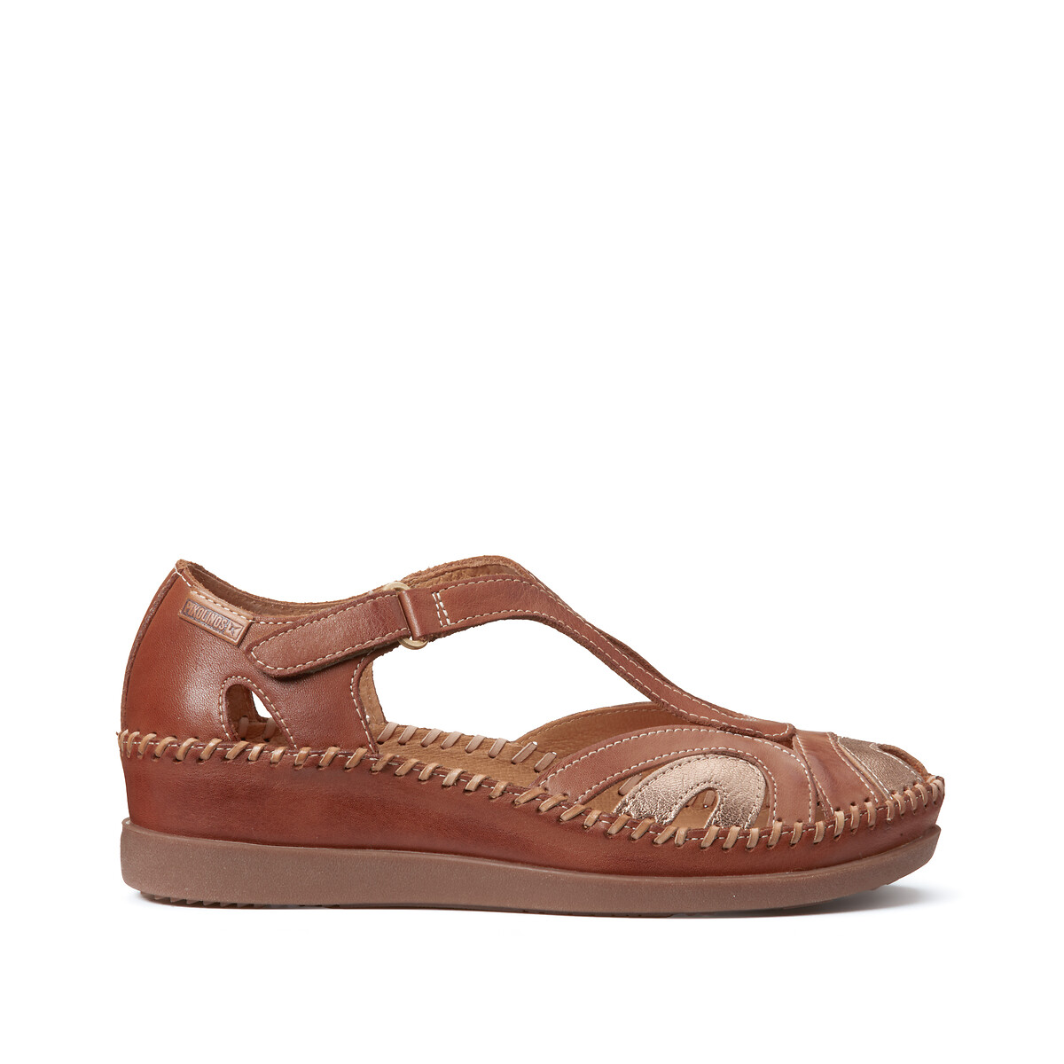 Image of Leather Wedge Heel Sandals