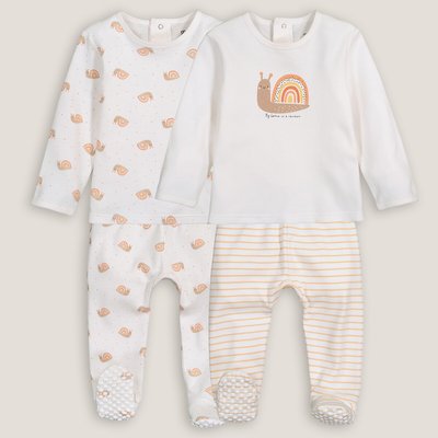 Pack of 2 Pyjamas in Snail Print Cotton LA REDOUTE COLLECTIONS