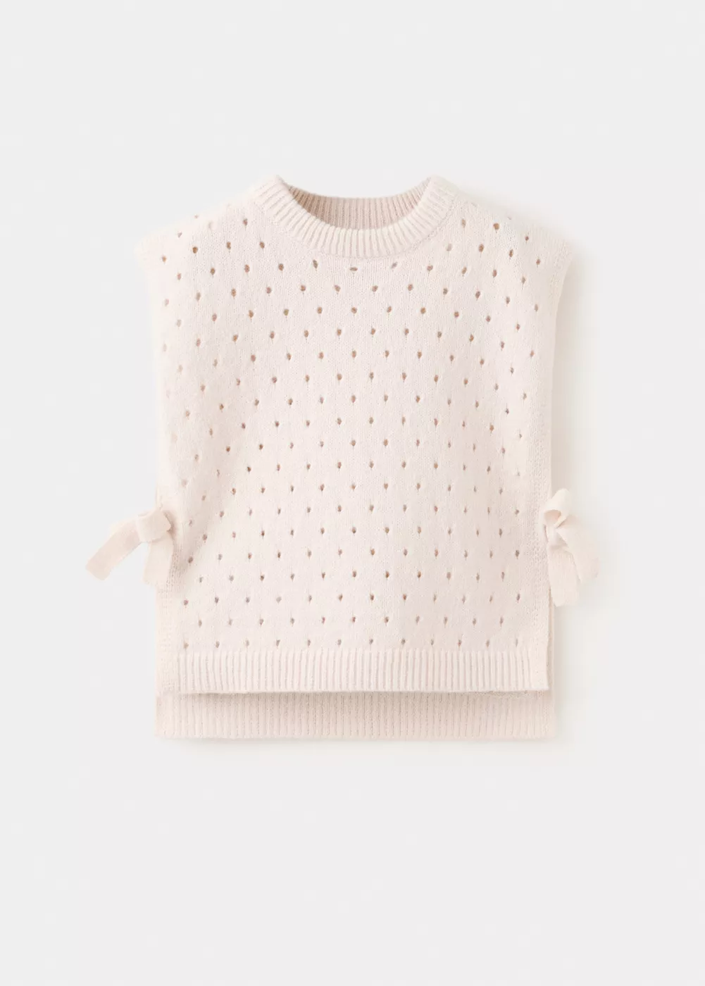 Gilet en maille ajourée avec nœuds, MANGO KIDS