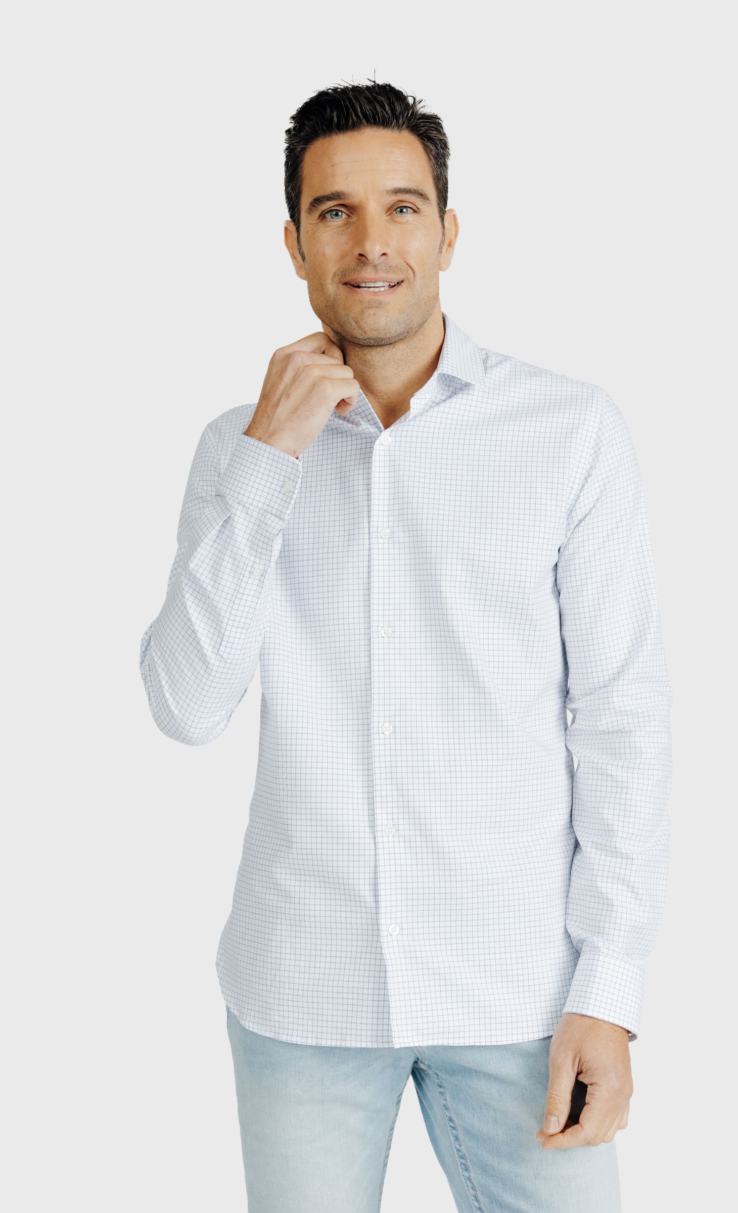 Chemise Slim fit à carreaux texturés, ACROSS