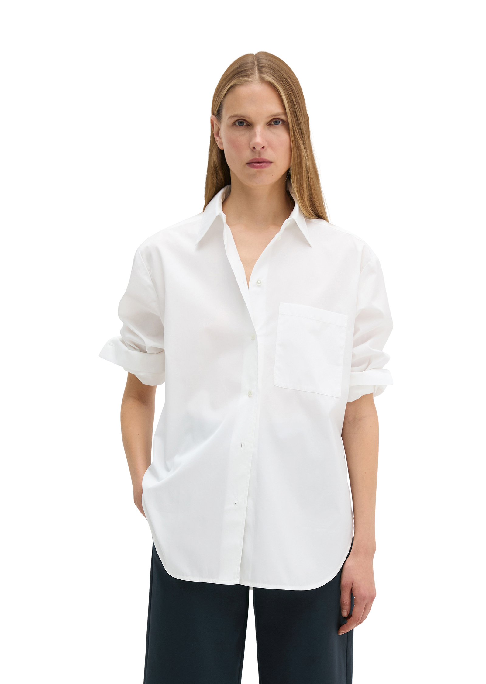 Blouse boyfriend en popeline de coton premium, MARC O'POLO