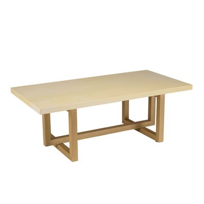 Table basse rectangulaire en béton pied bois design BRASILIA PIER IMPORT