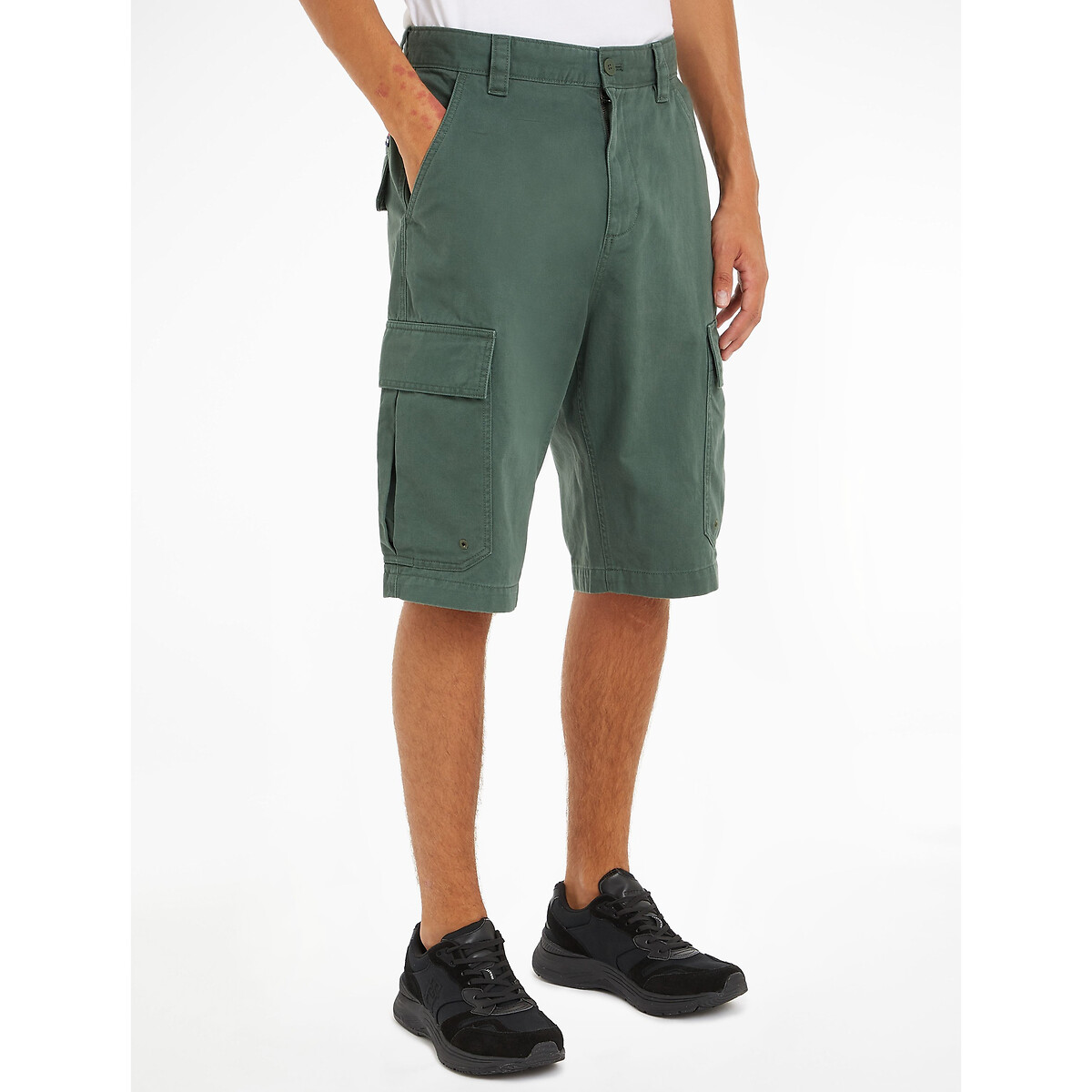 Cotton oversized cargo shorts green Tommy Jeans La Redoute