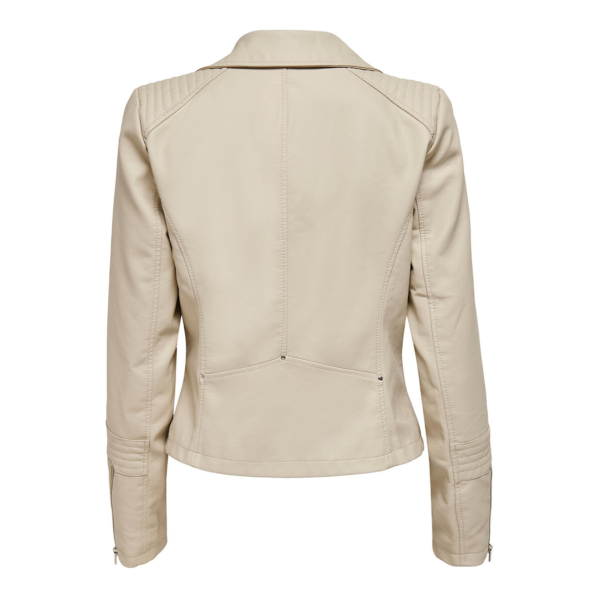 cream leather blazer