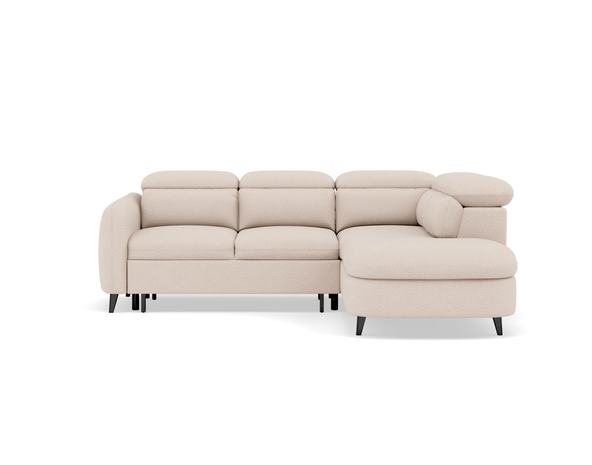 Canapé angle droit convertible tissu texturé, OPALINE, BEST MOBILIER