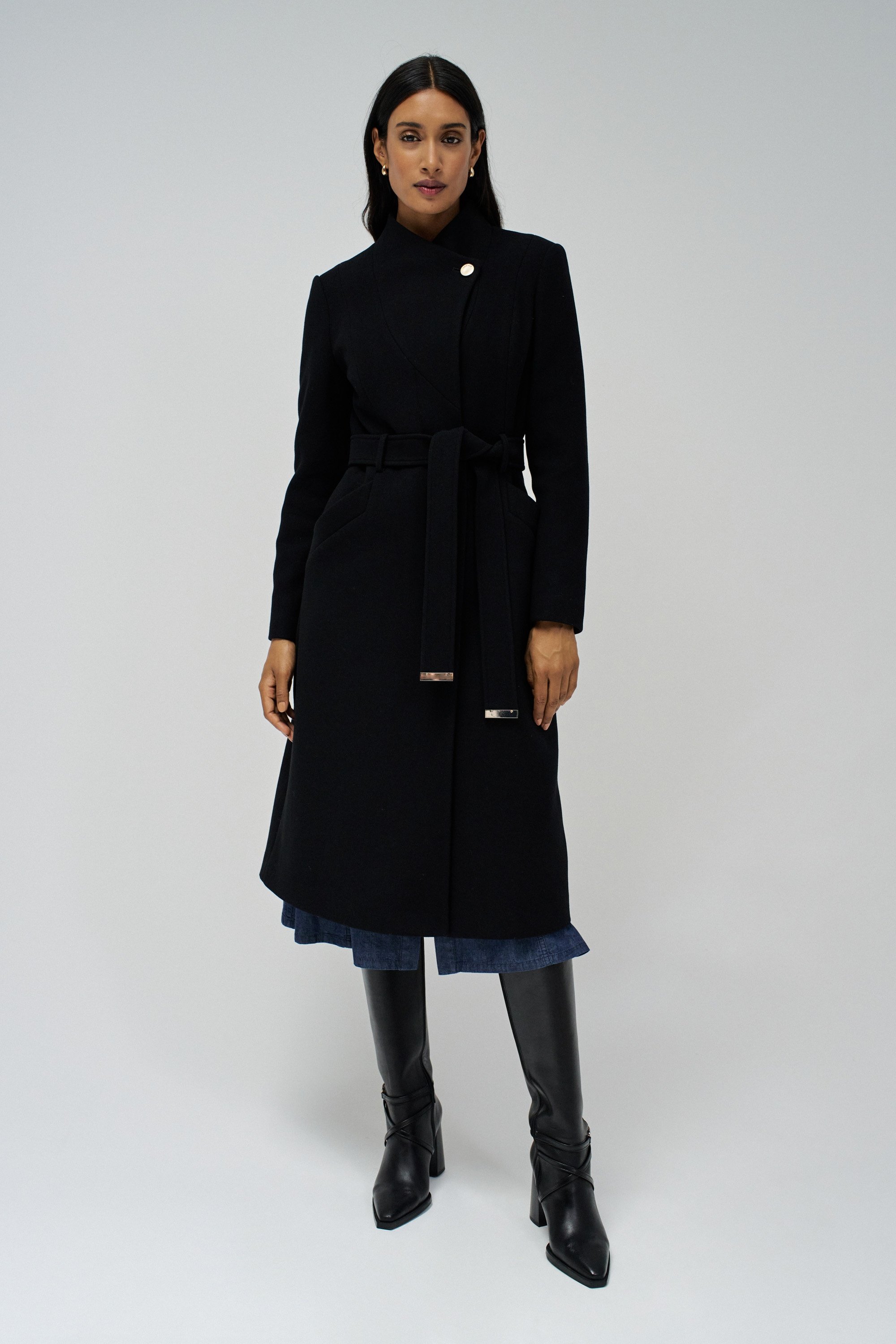 MANTEAU GRACE LONG EN LAINE AVEC CEINTURE, SALSA JEANS