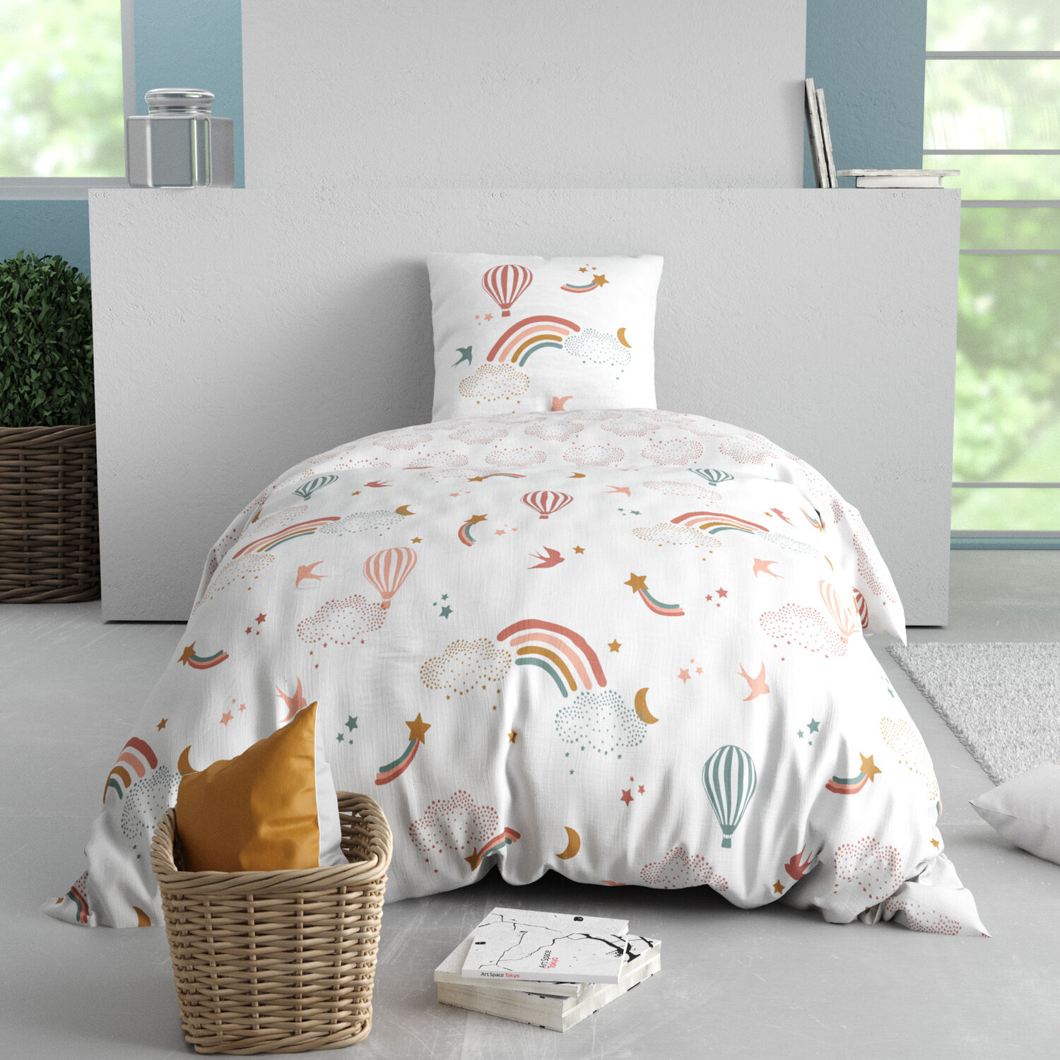 Parure housse de couette coton imprimée, Celeste, C DESIGN HOME TEXTILE