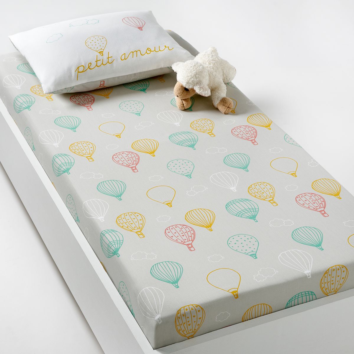 Drap Housse Imprime Bebe Amabella Gris Multicolore La Redoute Interieurs La Redoute