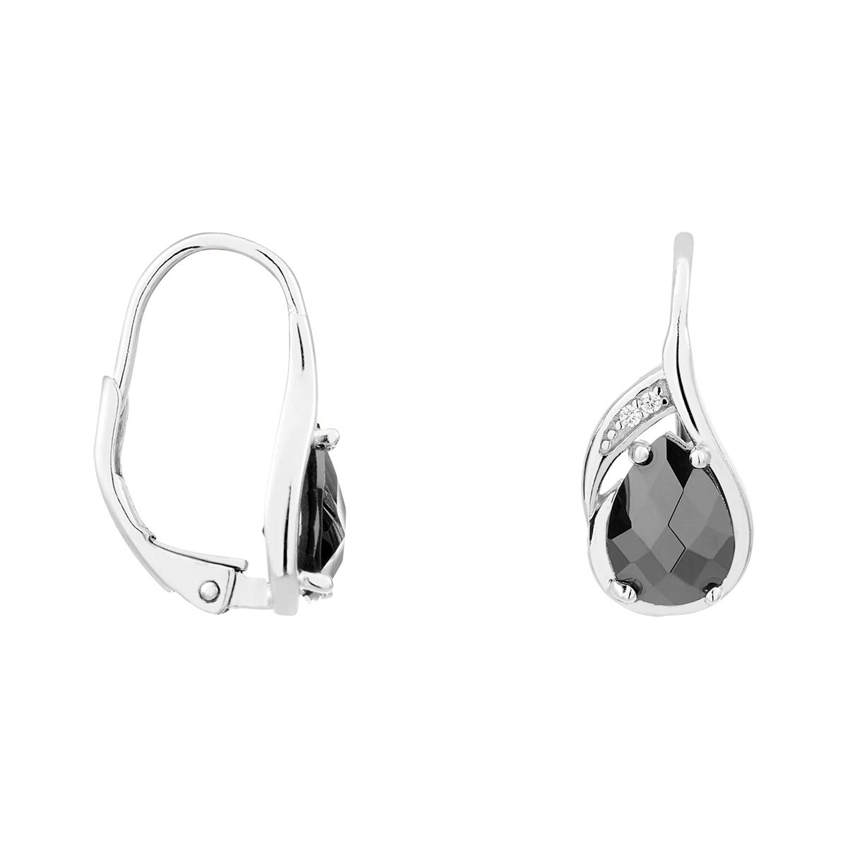 Boucles D'oreilles Vintage En Argent 925 Et Verre - Clips Stode Paris, Pièce Unique Rétro