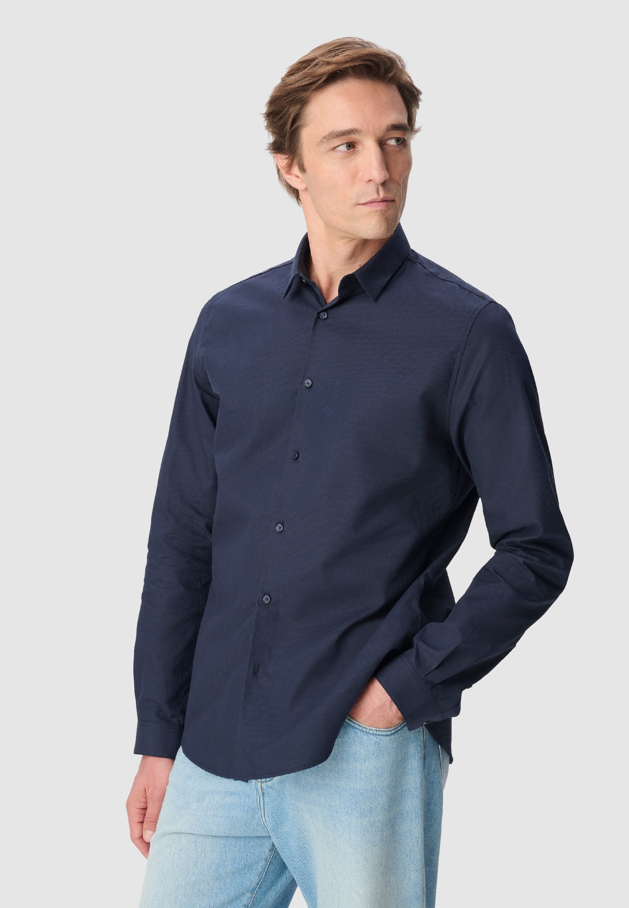 Chemise regular jacquard motif rayures, IKKS