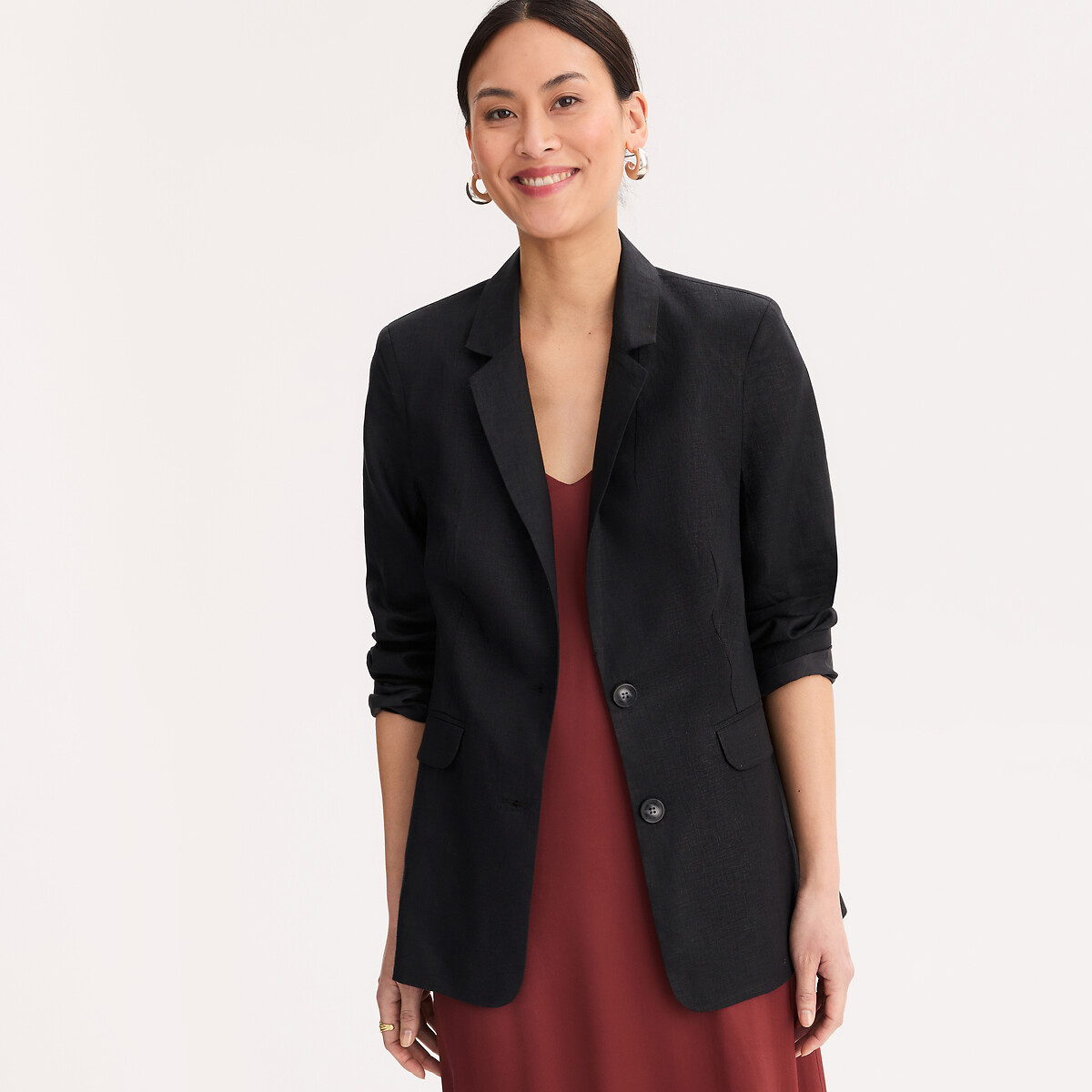 Blazer en lin coupe droite , ANNE WEYBURN