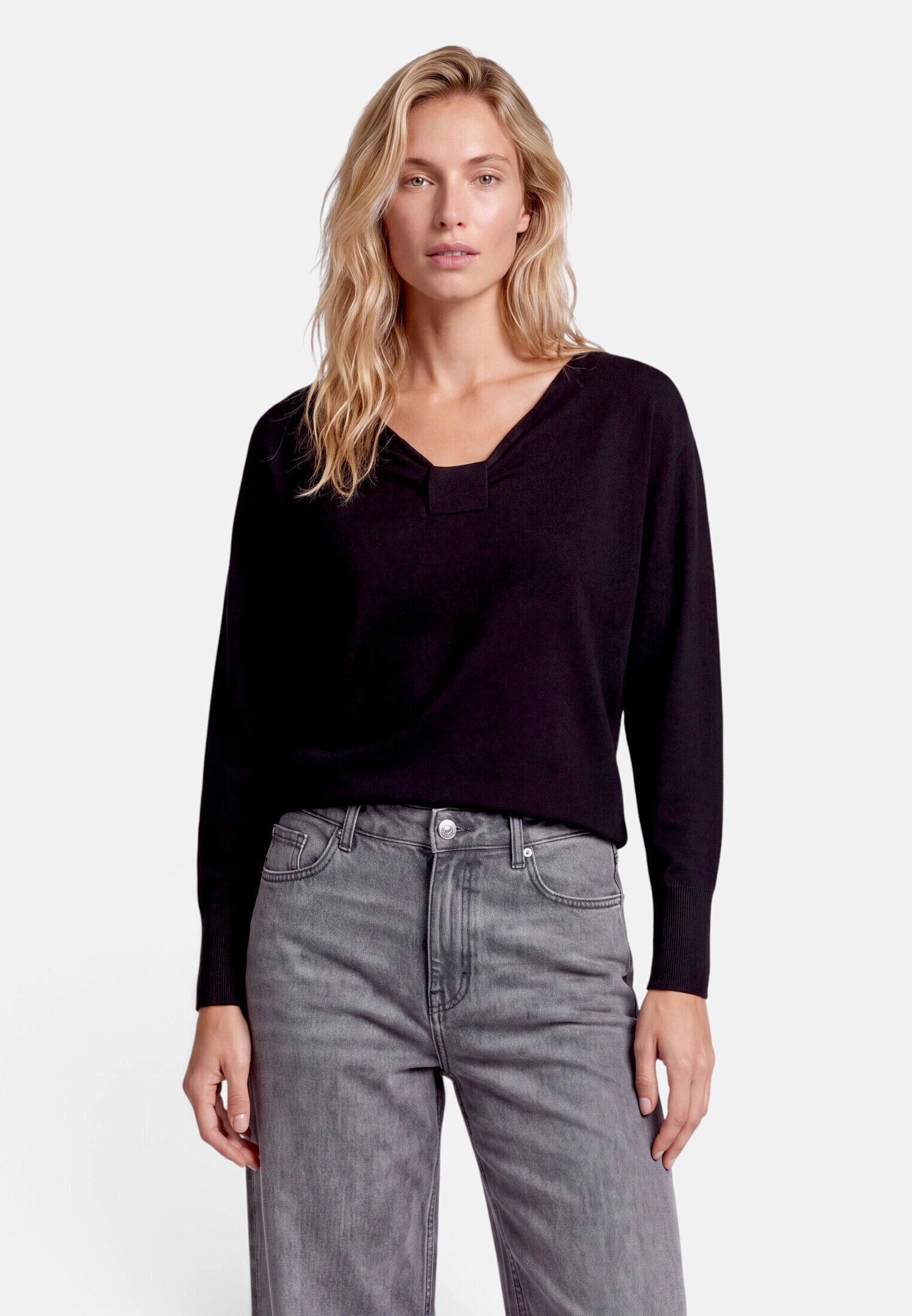 Pull-over en maille à manches chauve-souris, ZERO
