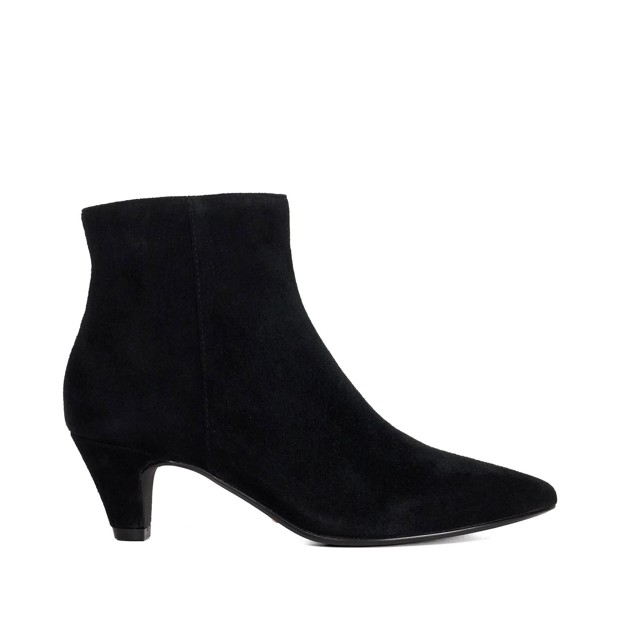 Bottes ajustées en daim à talon bobine - OMIRA, DUNE LONDON