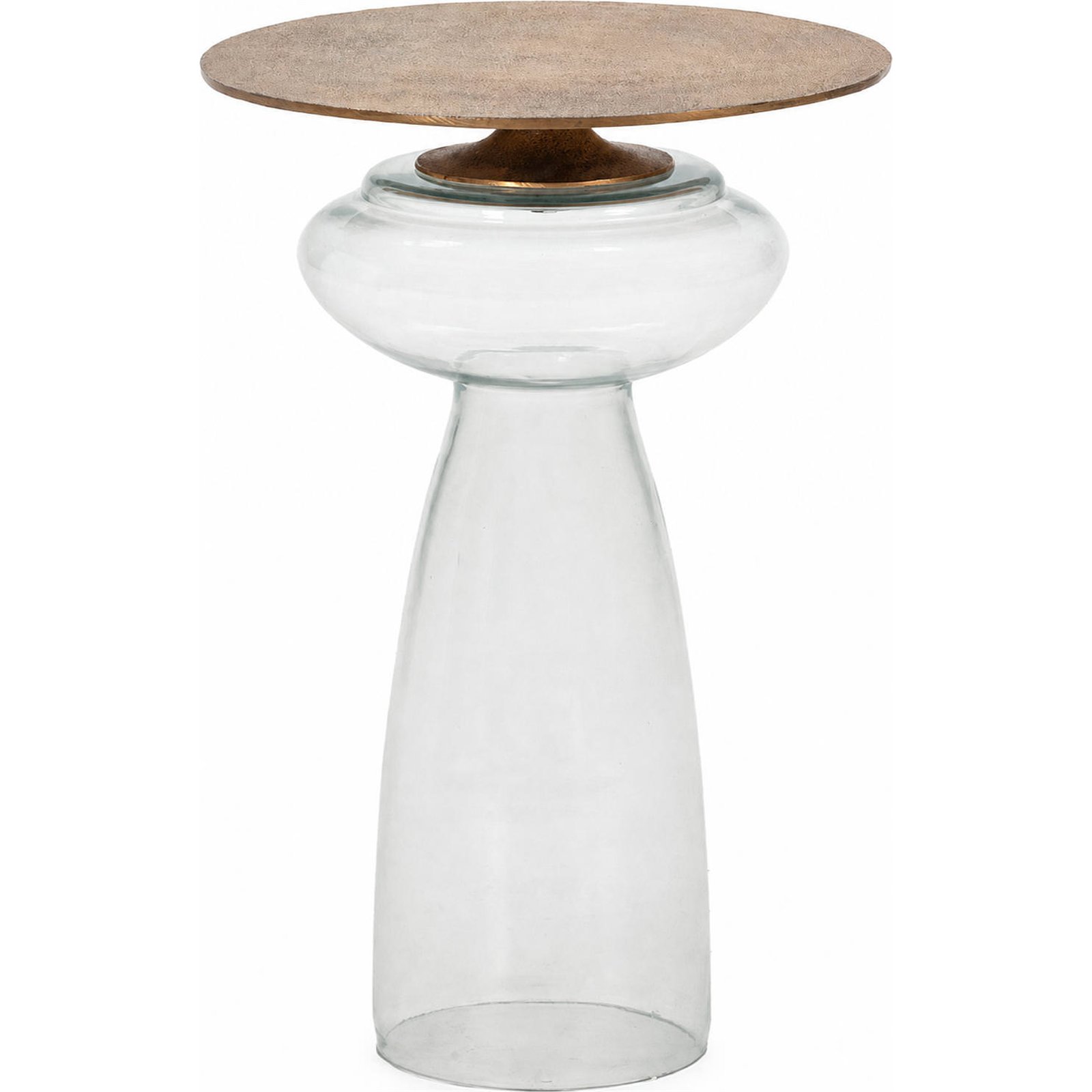 Table d'appoint en métal et verre, RECOLLECTION