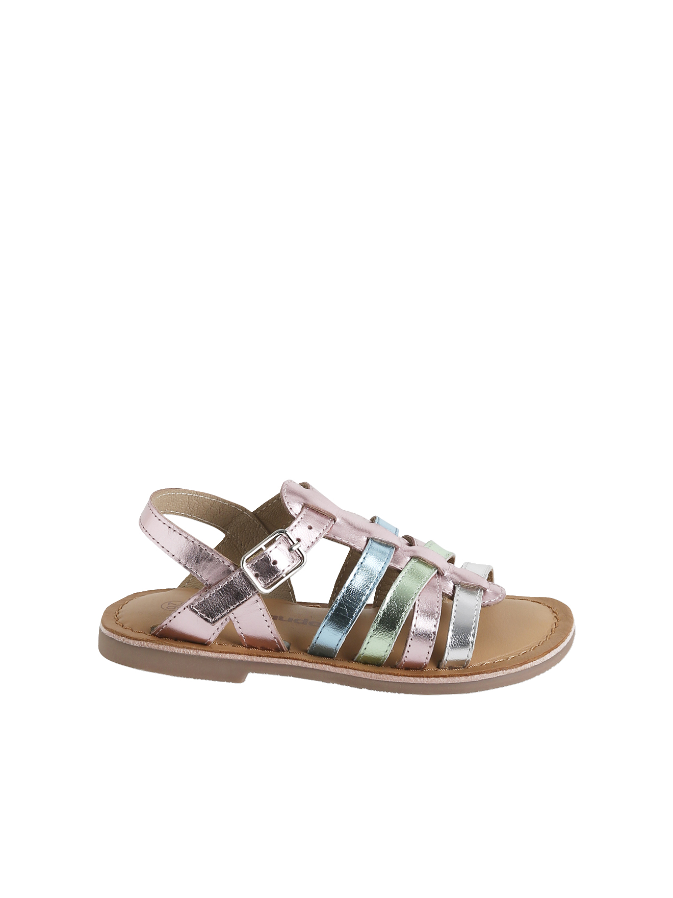 Sandales multi-brides cuir, VERTBAUDET