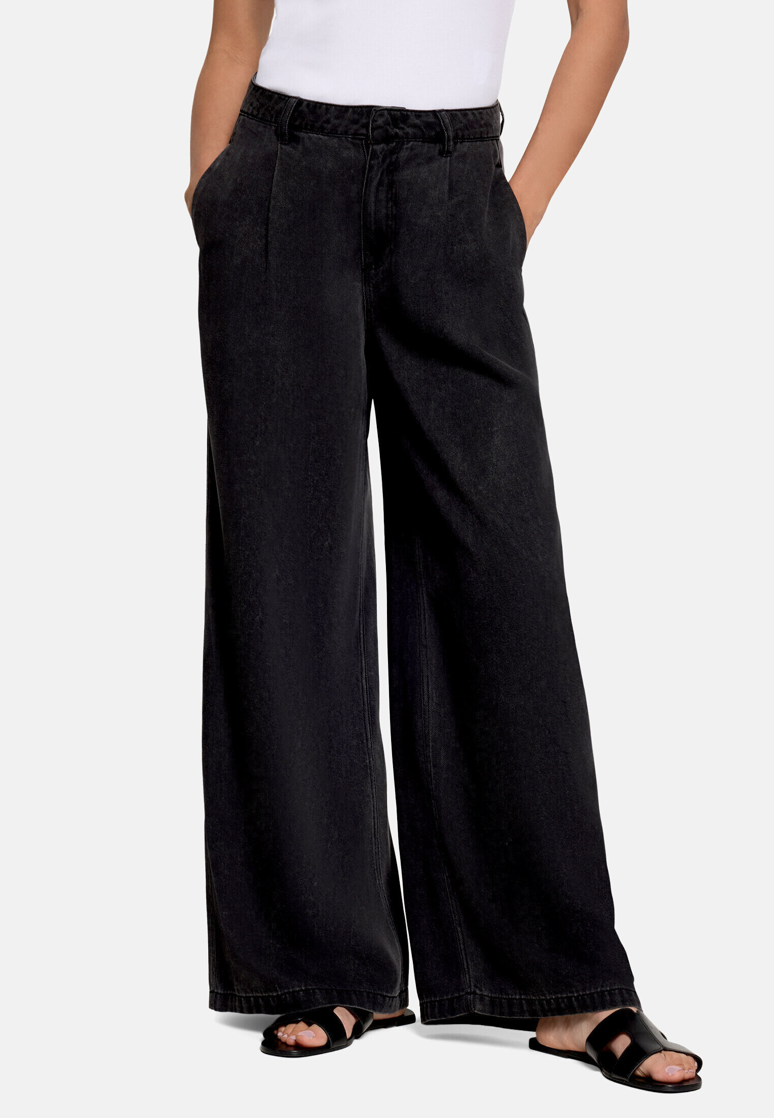 Pantalon en toile à jambes larges, ZERO