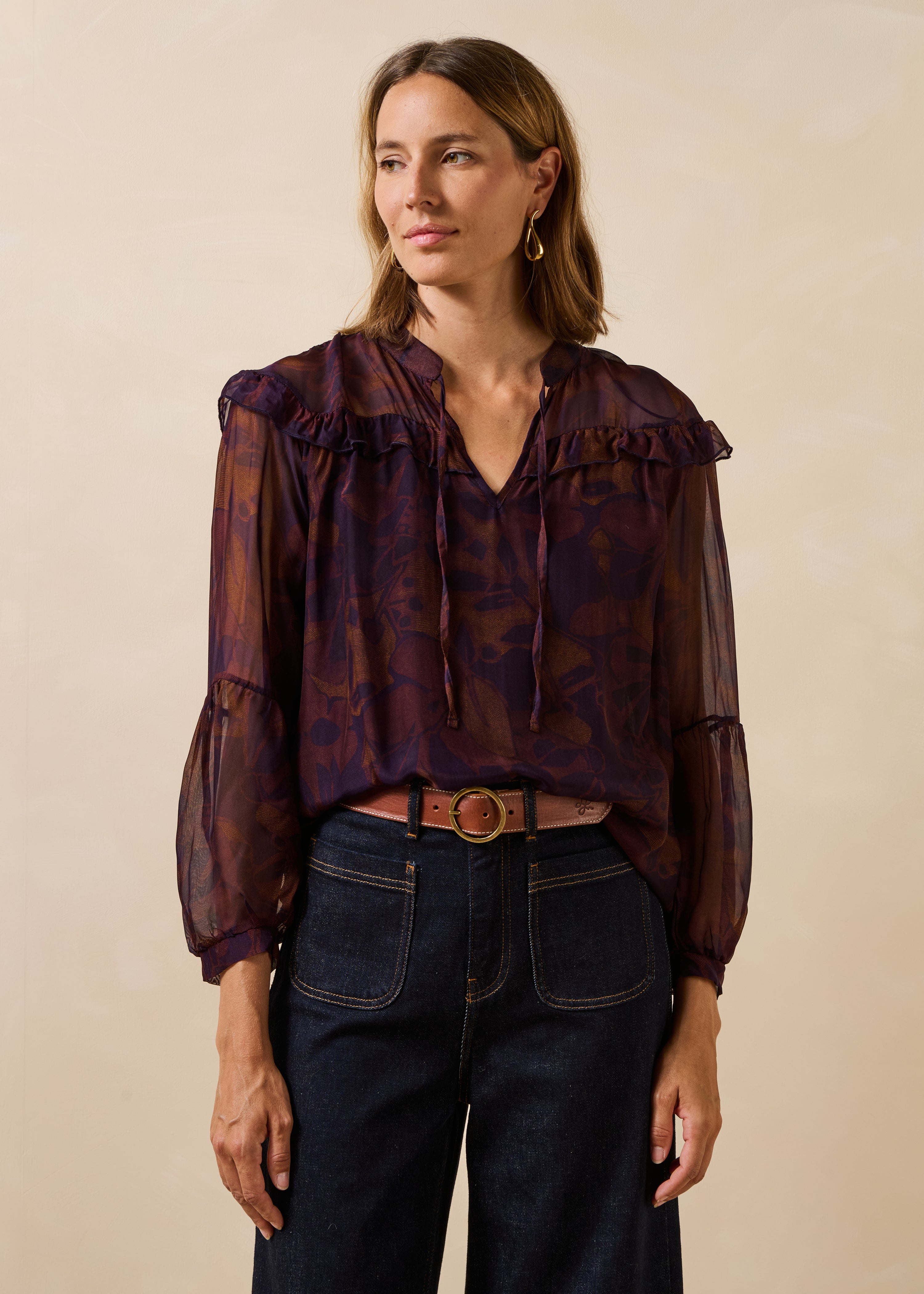 Top manches longues à imprimé floral, LA FEE MARABOUTEE
